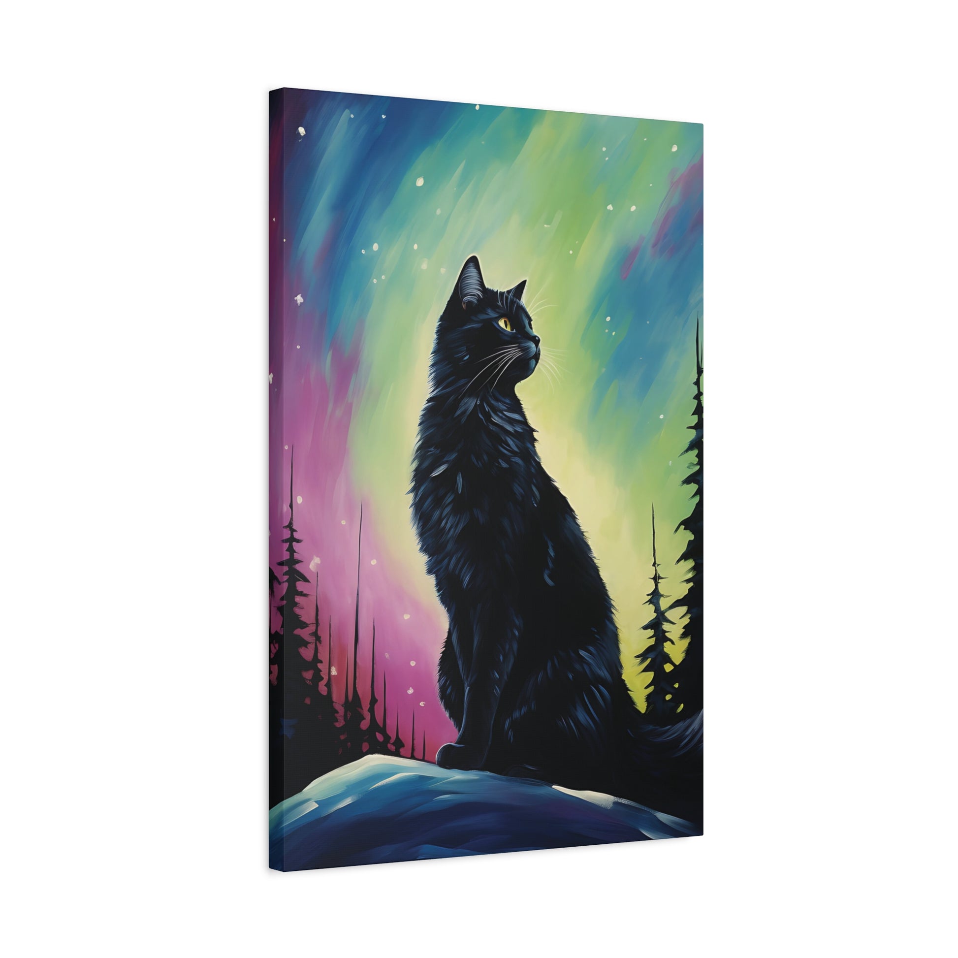 Aurora Cat Canvas Wall Art Vertical - Canvasses