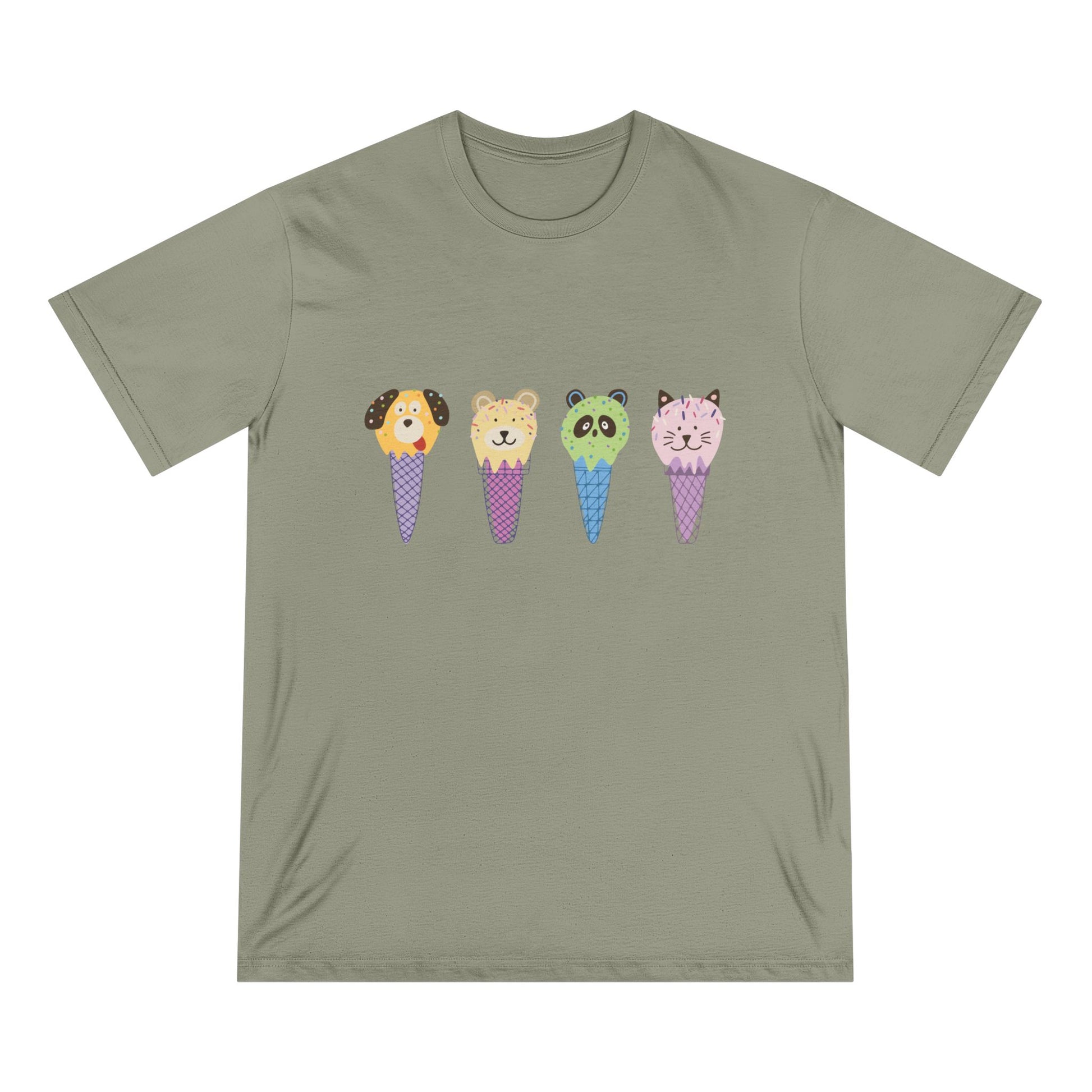 Ice Cream Animals Women 100% Organic Cotton T-Shirt - Canvasses