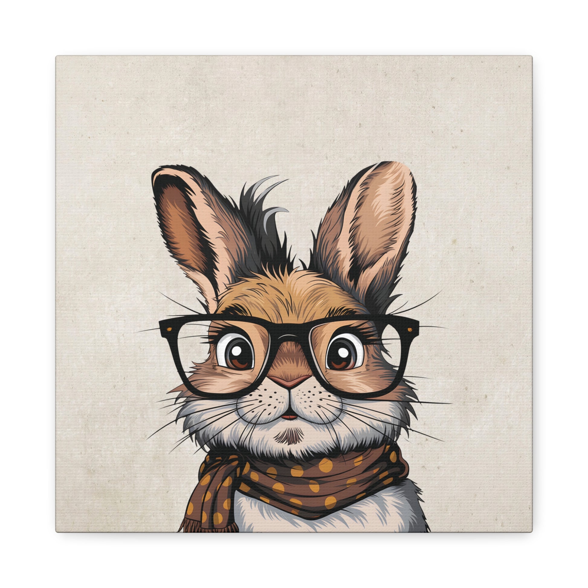 School Rabbit Canvas Wall Art Square - Canvasses