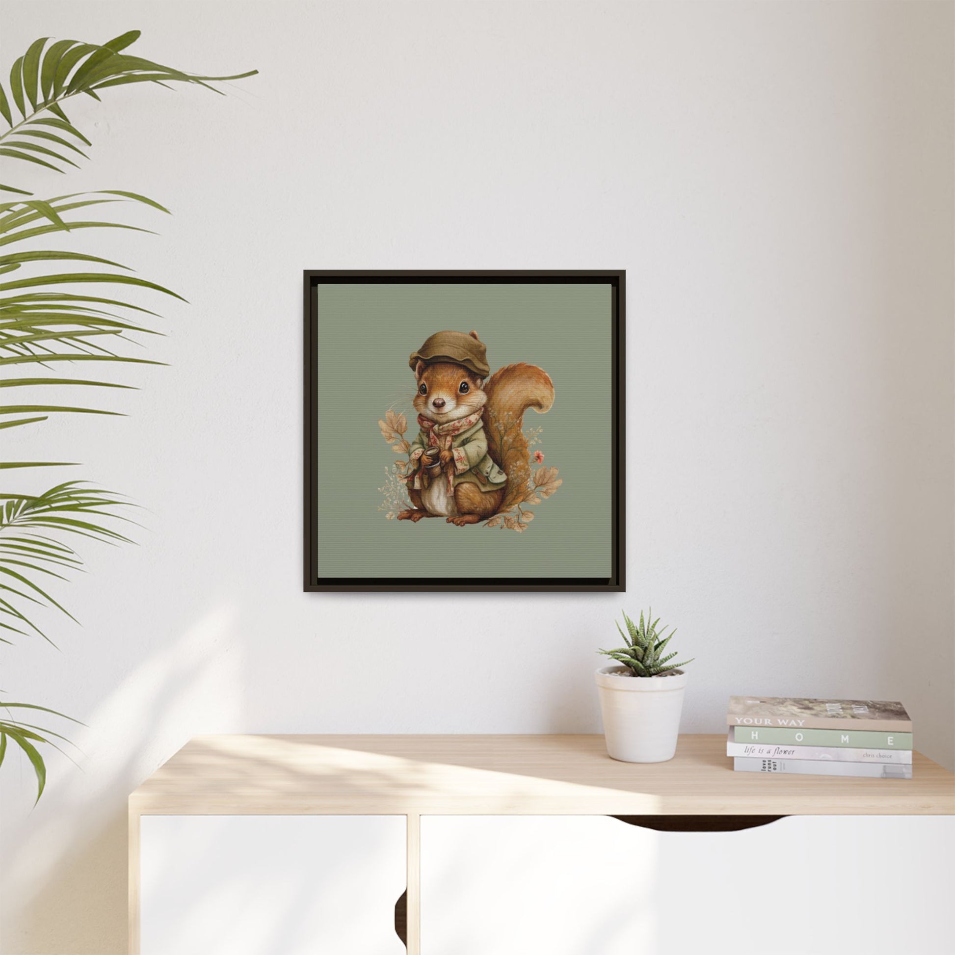 The Nut Collector Framed Canvas Wall Art Square - Canvasses