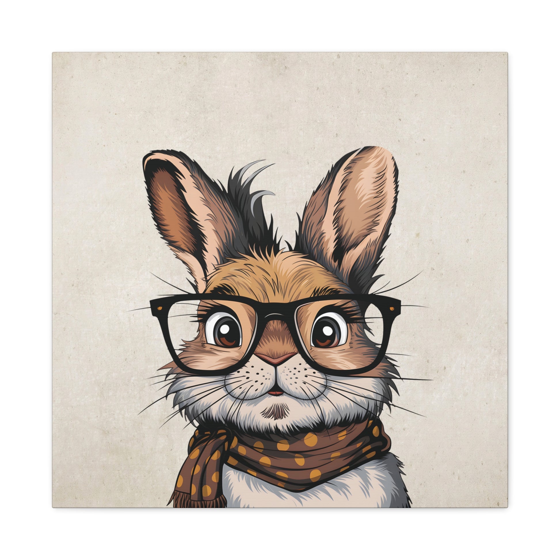 School Rabbit Canvas Wall Art Square - Canvasses