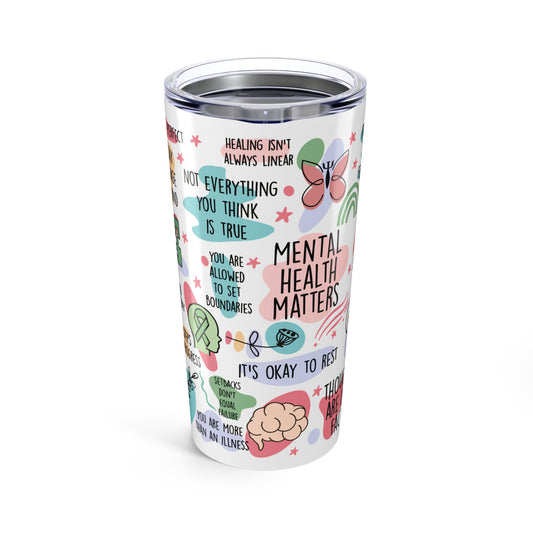 Mental Health Awareness 20 oz Stainless Steel Tumbler - Canvasses