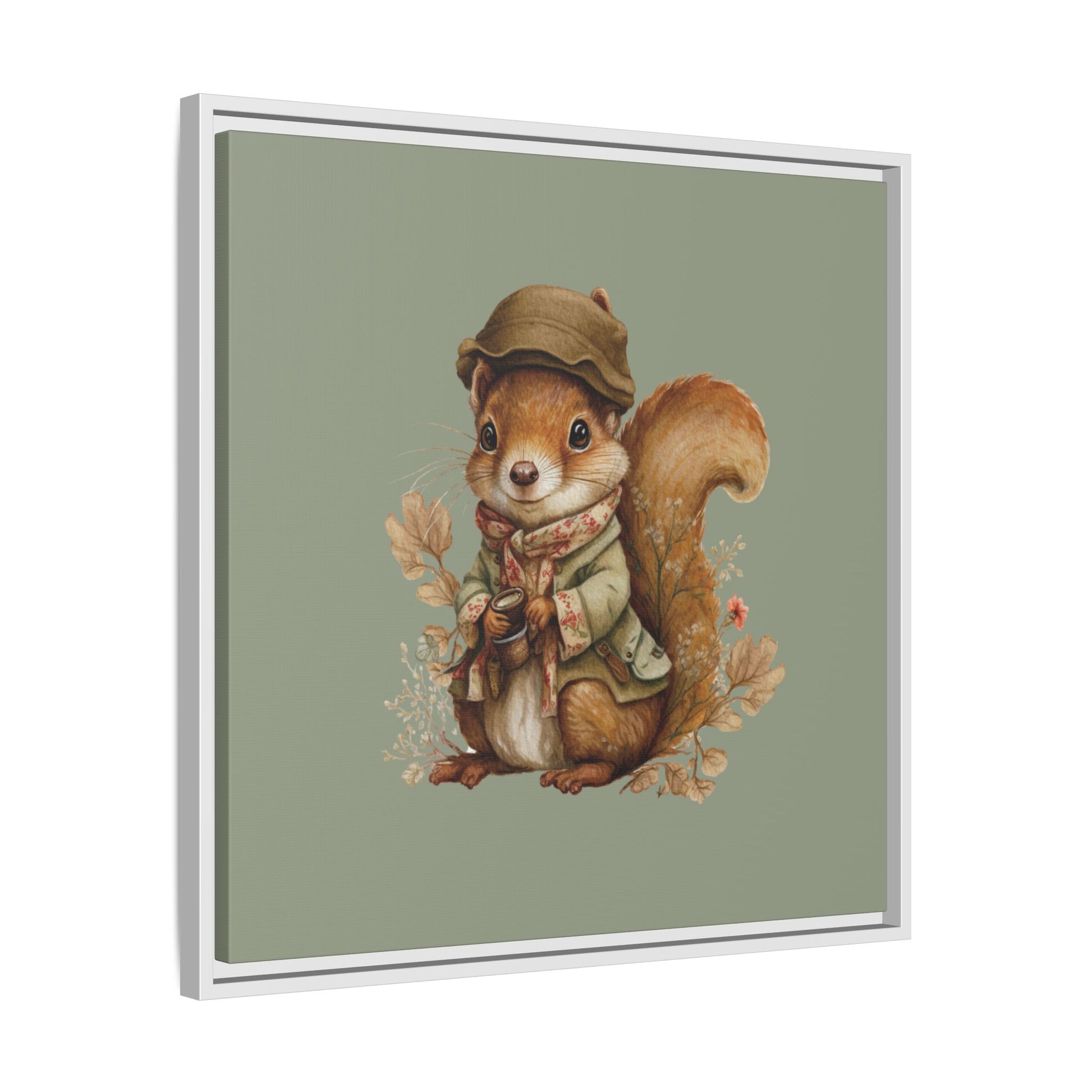 The Nut Collector Framed Canvas Wall Art Square - Canvasses