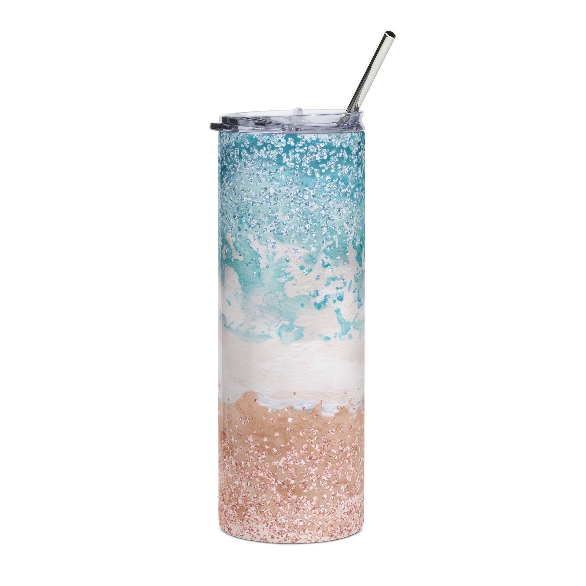 Beach Glitter 20 oz Skinny Tumbler - Canvasses