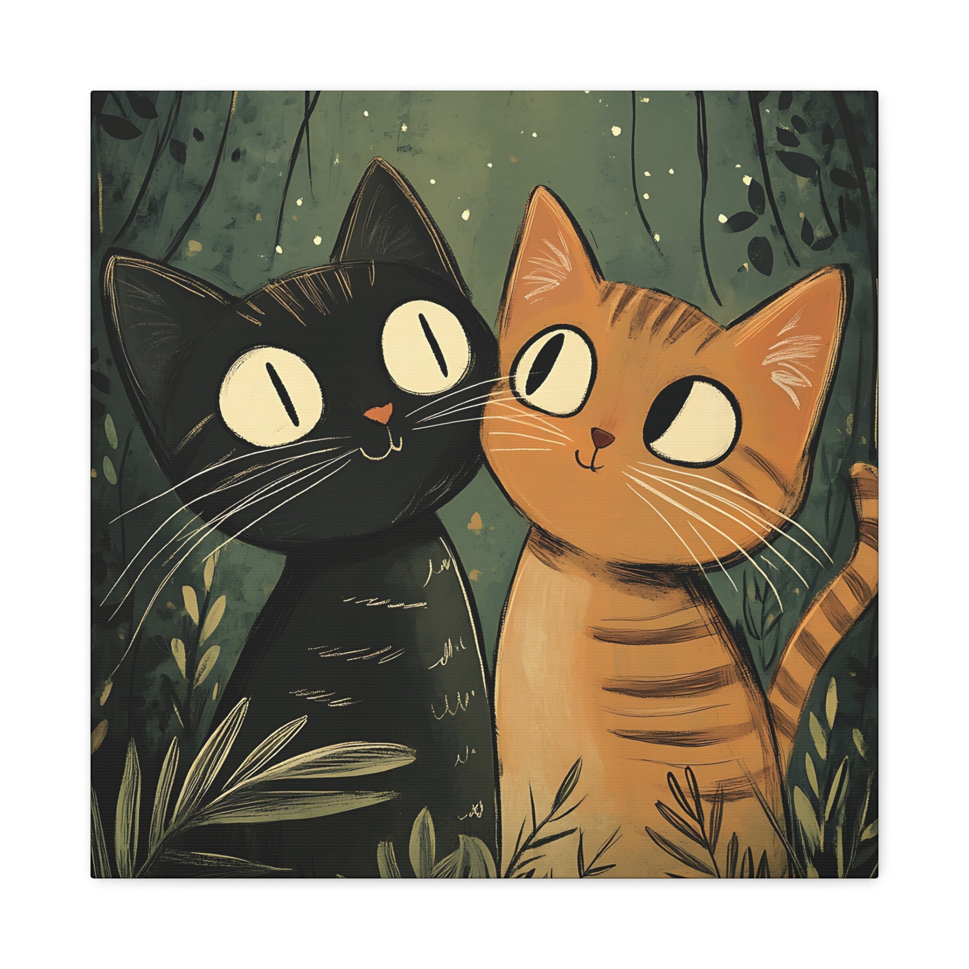 Cats in Love Canvas Wall Art Square - Canvasses