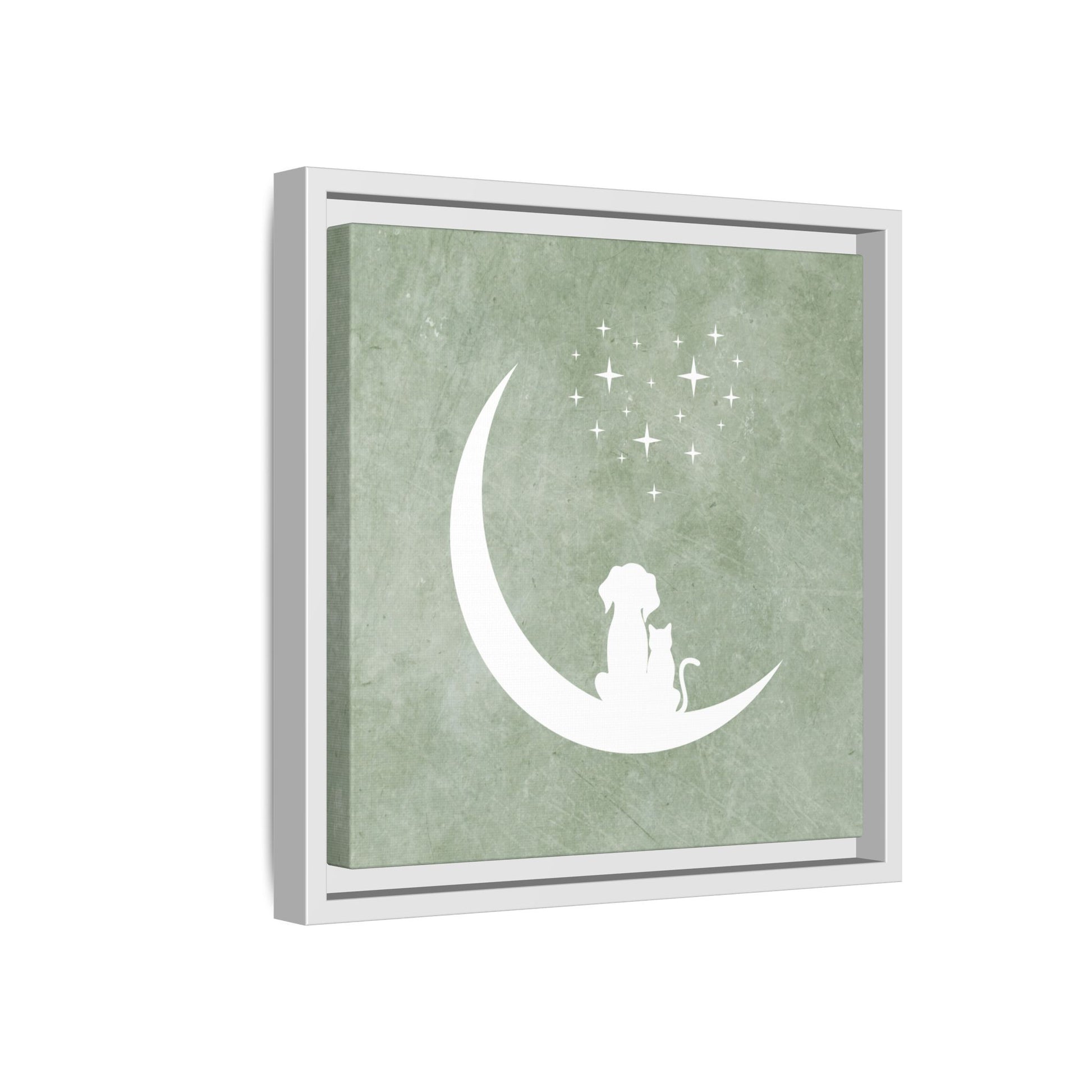 Moonlit Friends Framed Canvas Wall Art Square - Canvasses