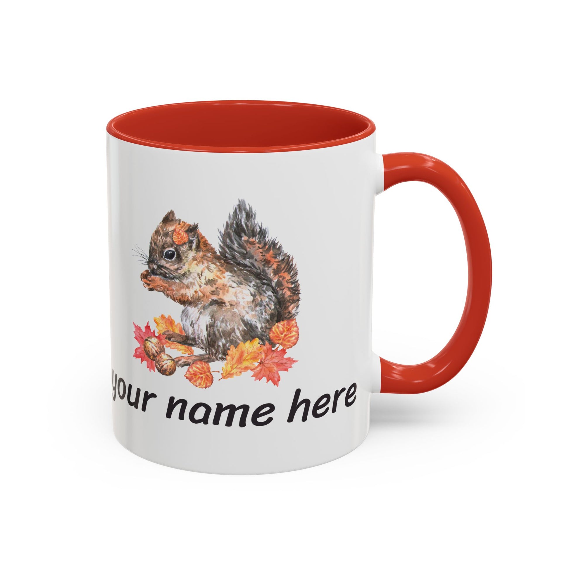 Autumn Squirrel Personalized Accent Mug - Canvasses