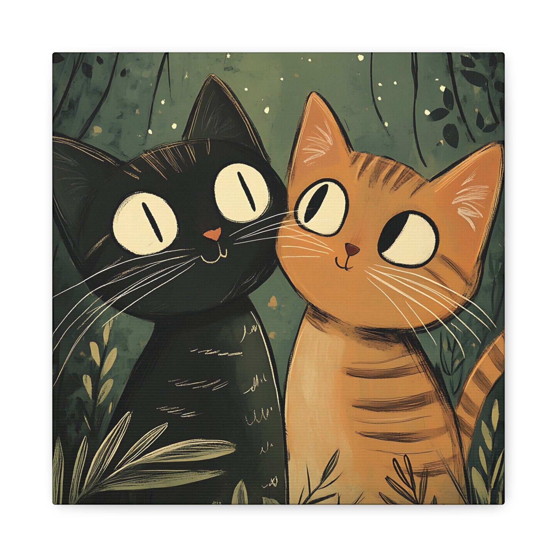 Cats in Love Canvas Wall Art Square - Canvasses