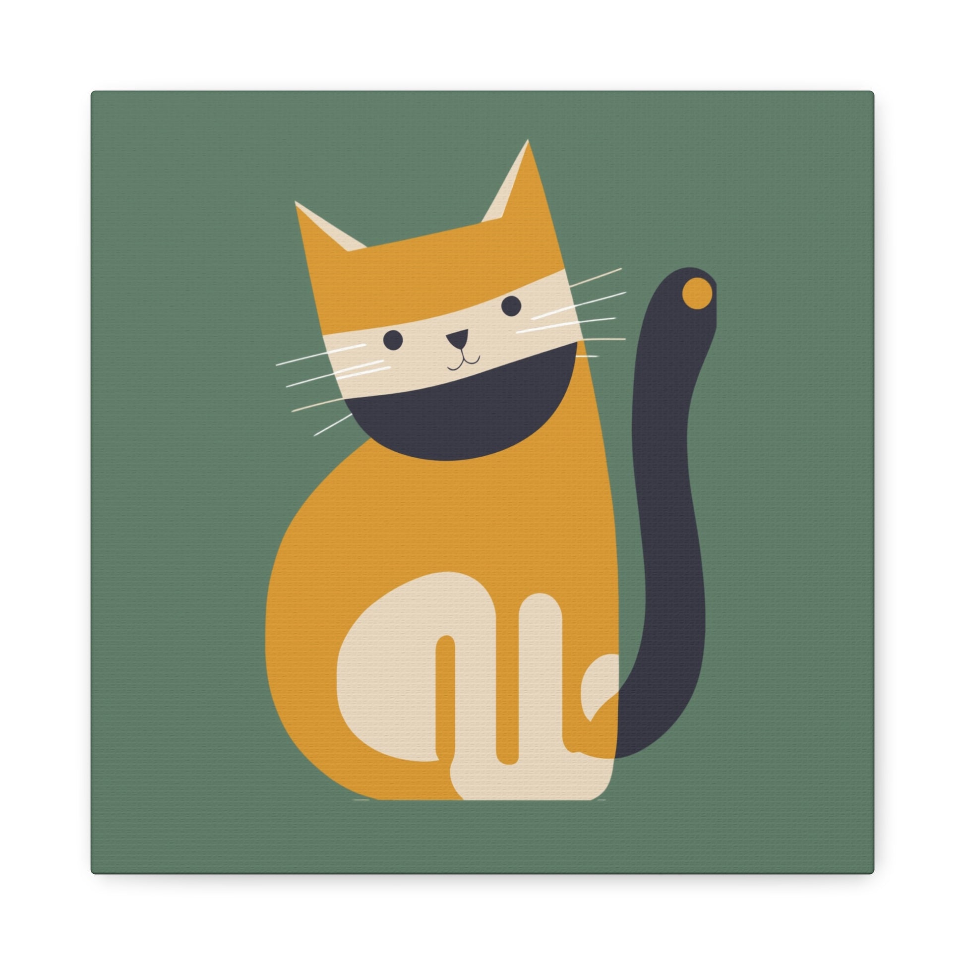 Orange Cat Canvas Wall Art Square - Canvasses