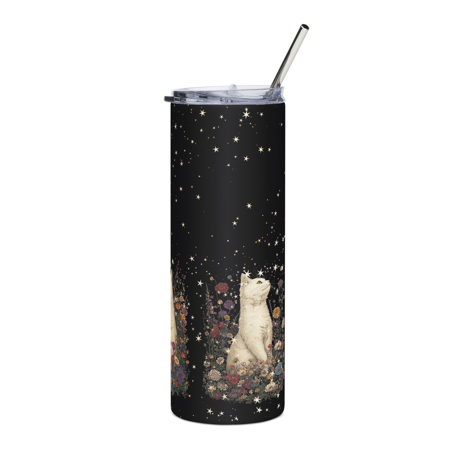 Stargazing Cat 20 oz Skinny Tumbler - Canvasses