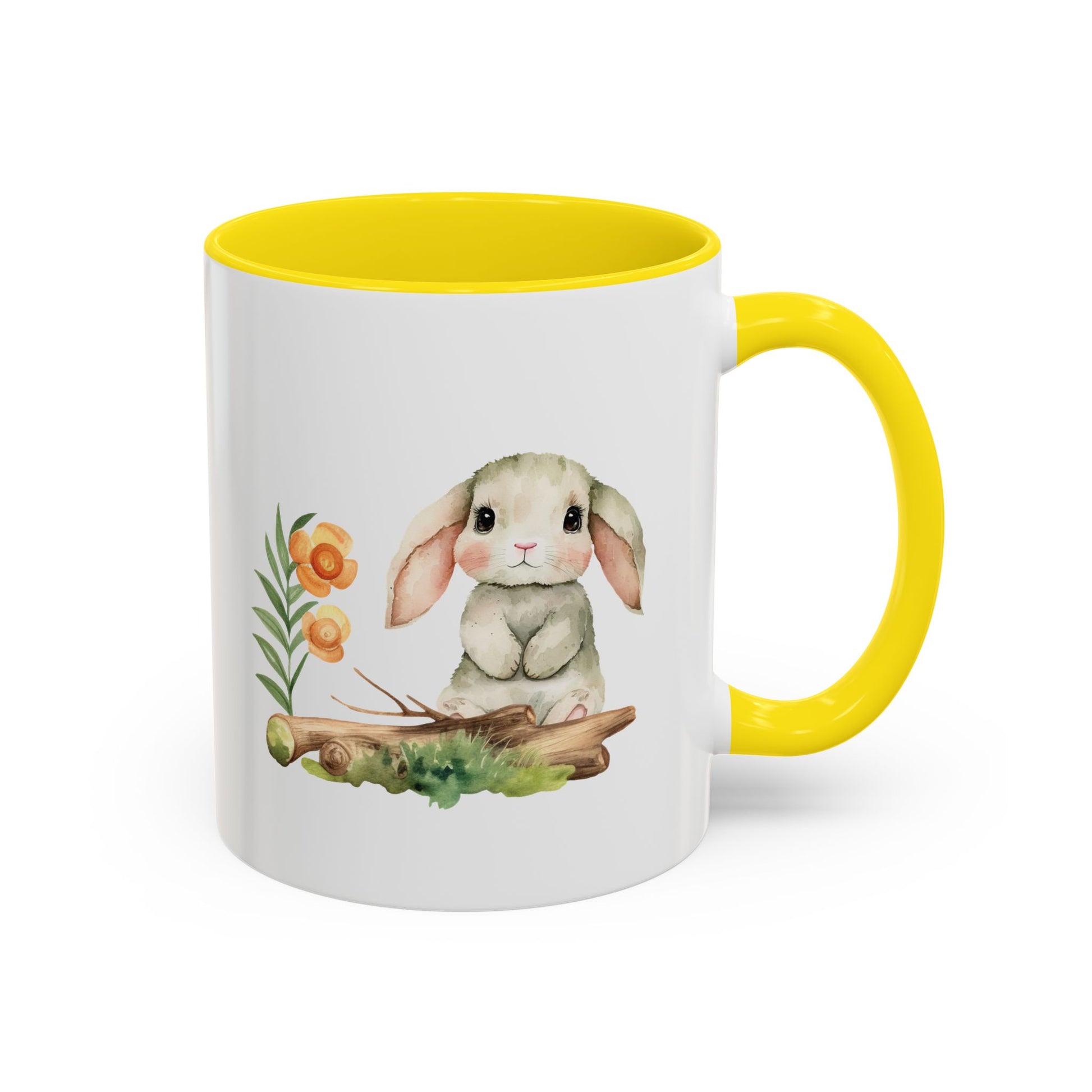 Watercolor Bunny Accent Mug - Canvasses