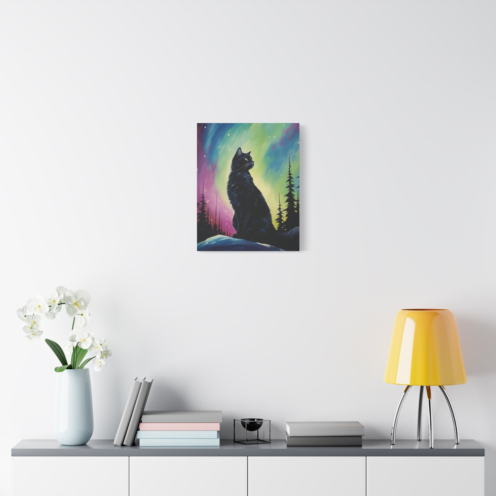 Aurora Cat Canvas Wall Art Vertical - Canvasses