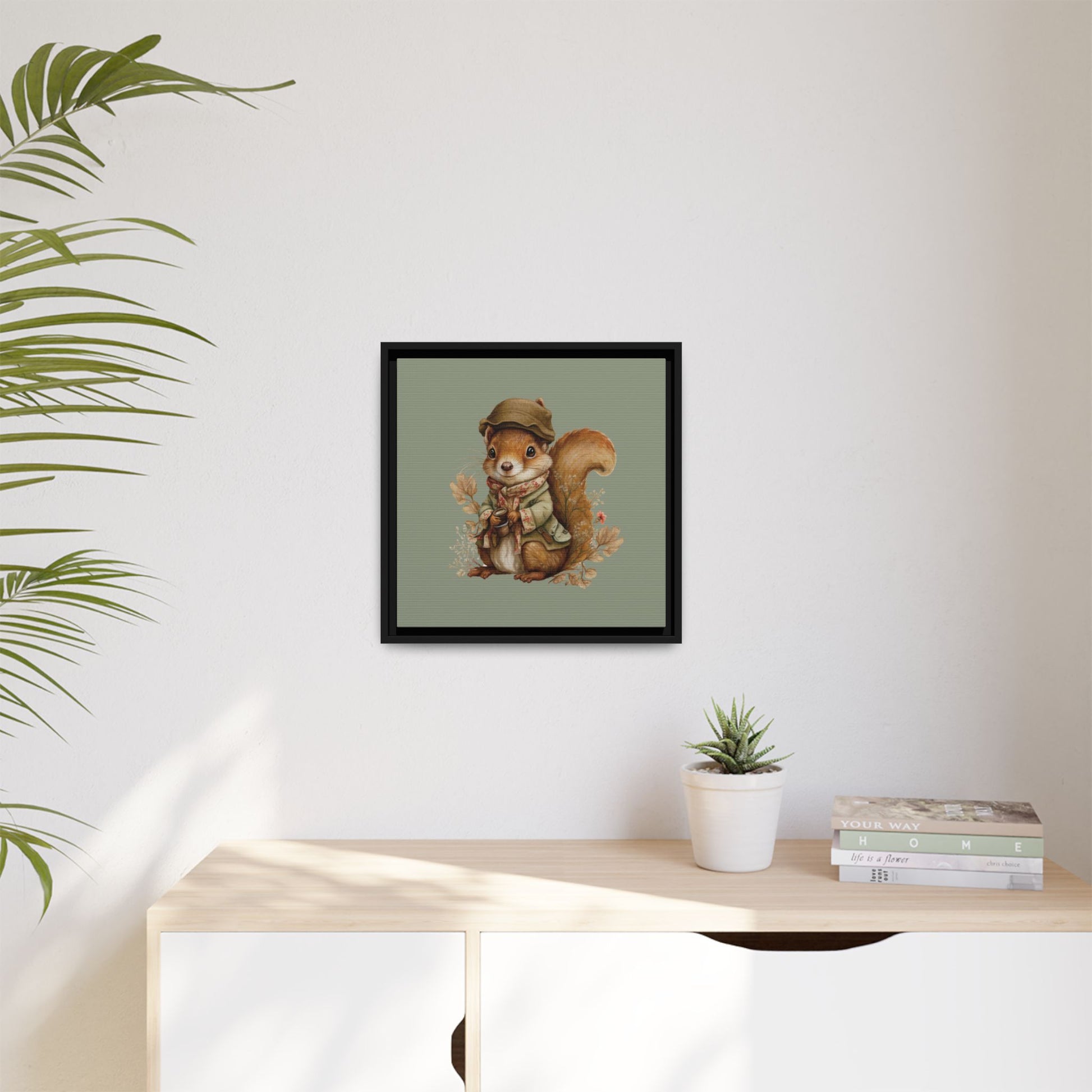 The Nut Collector Framed Canvas Wall Art Square - Canvasses