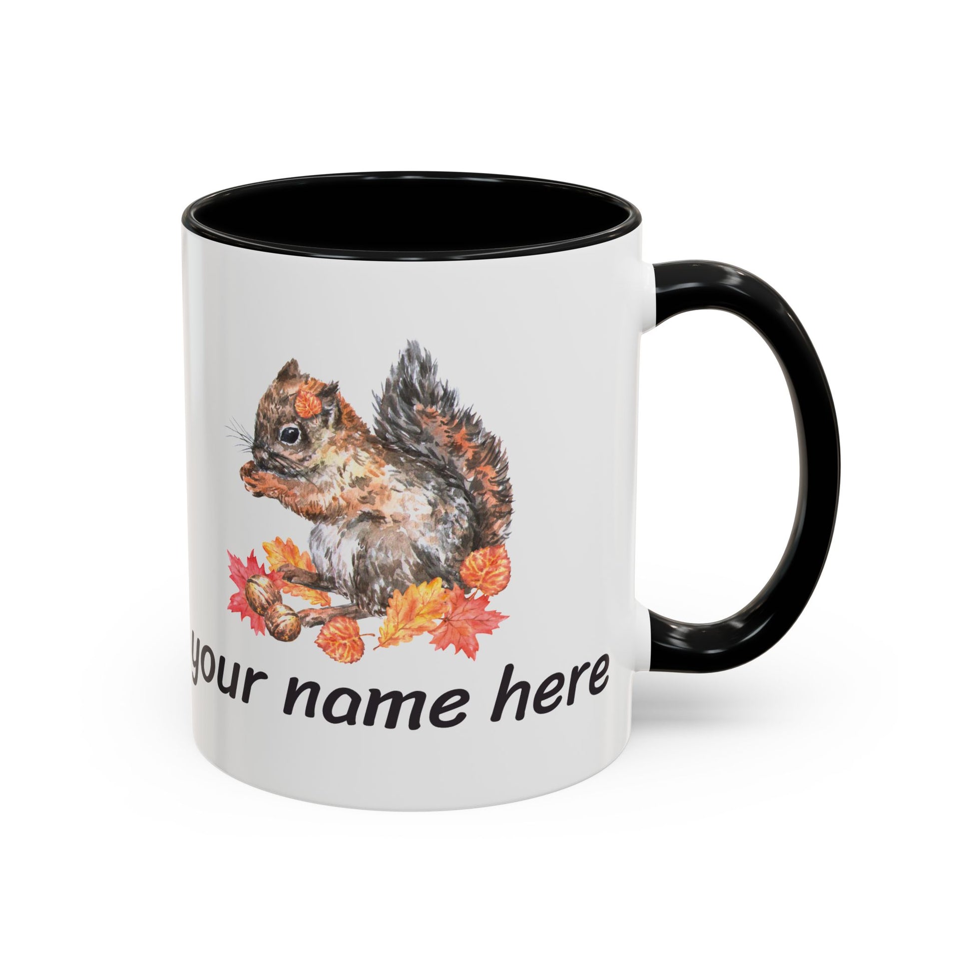 Autumn Squirrel Personalized Accent Mug - Canvasses