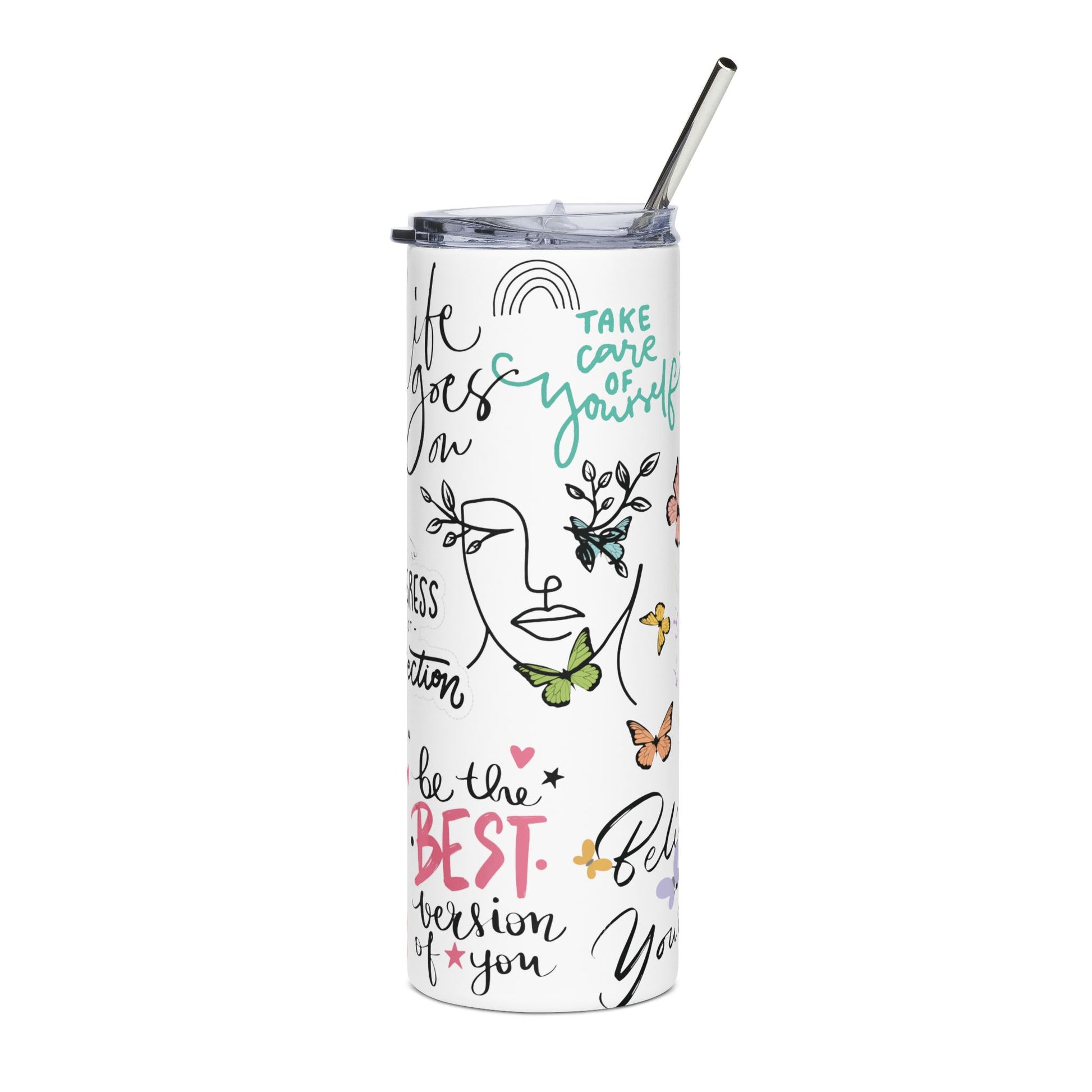 Positive Affirmations 20 oz Skinny Tumbler - Canvasses
