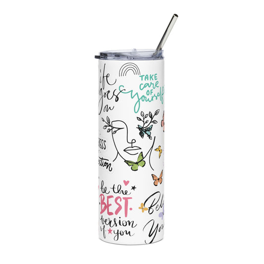 Positive Affirmations 20 oz Skinny Tumbler - Canvasses