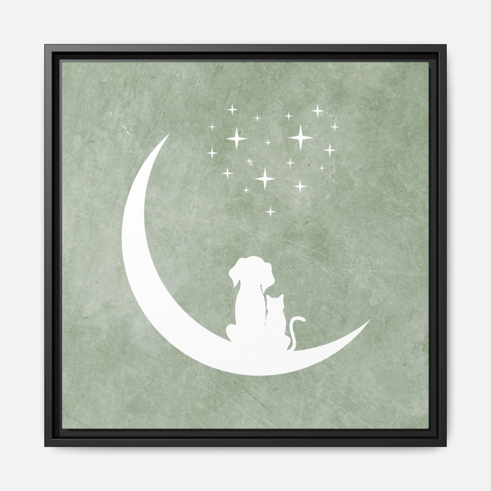 Moonlit Friends Framed Canvas Wall Art Square - Canvasses