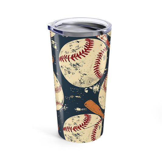 Retro Baseball 20 oz Stainless Steel Tumbler - Canvasses