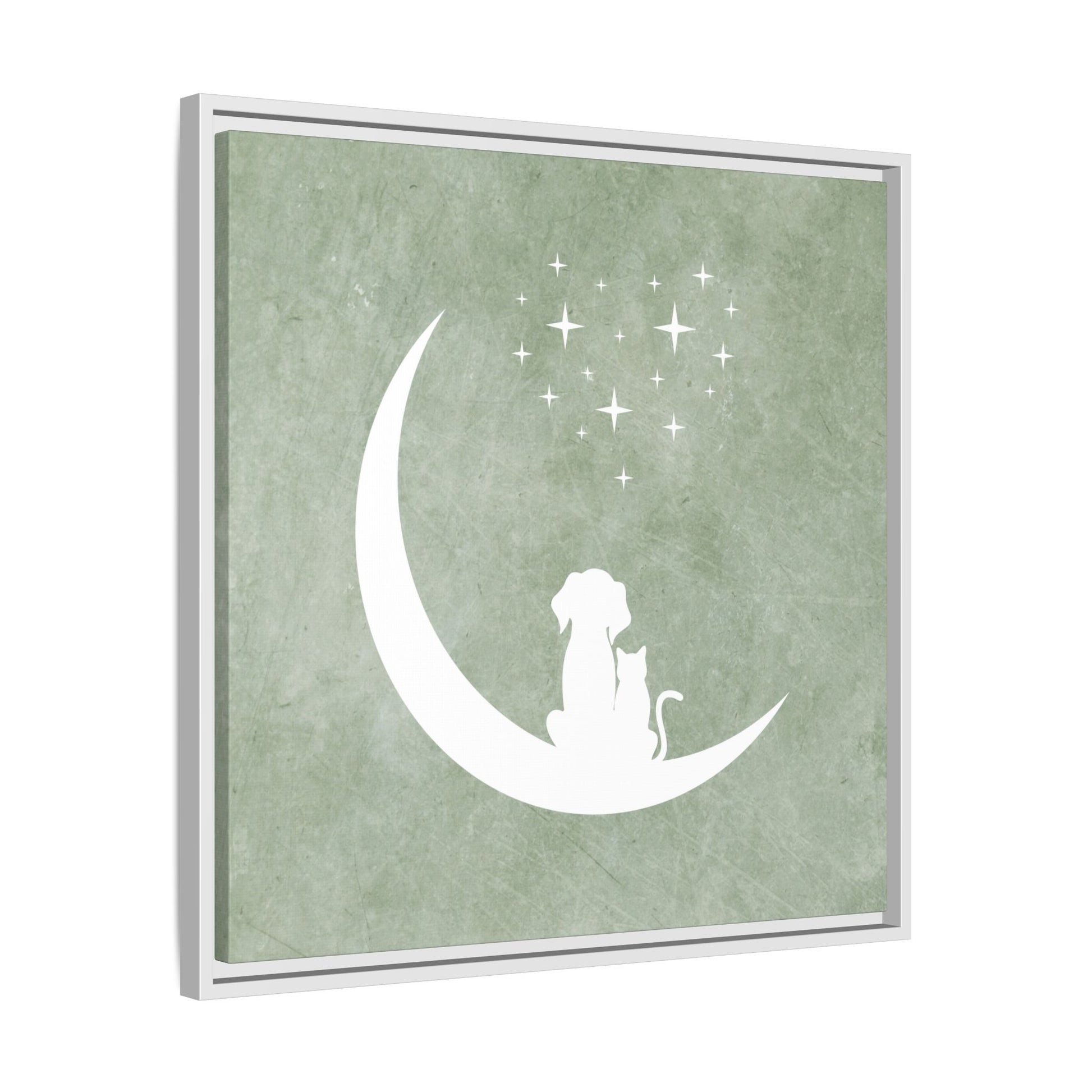 Moonlit Friends Framed Canvas Wall Art Square - Canvasses