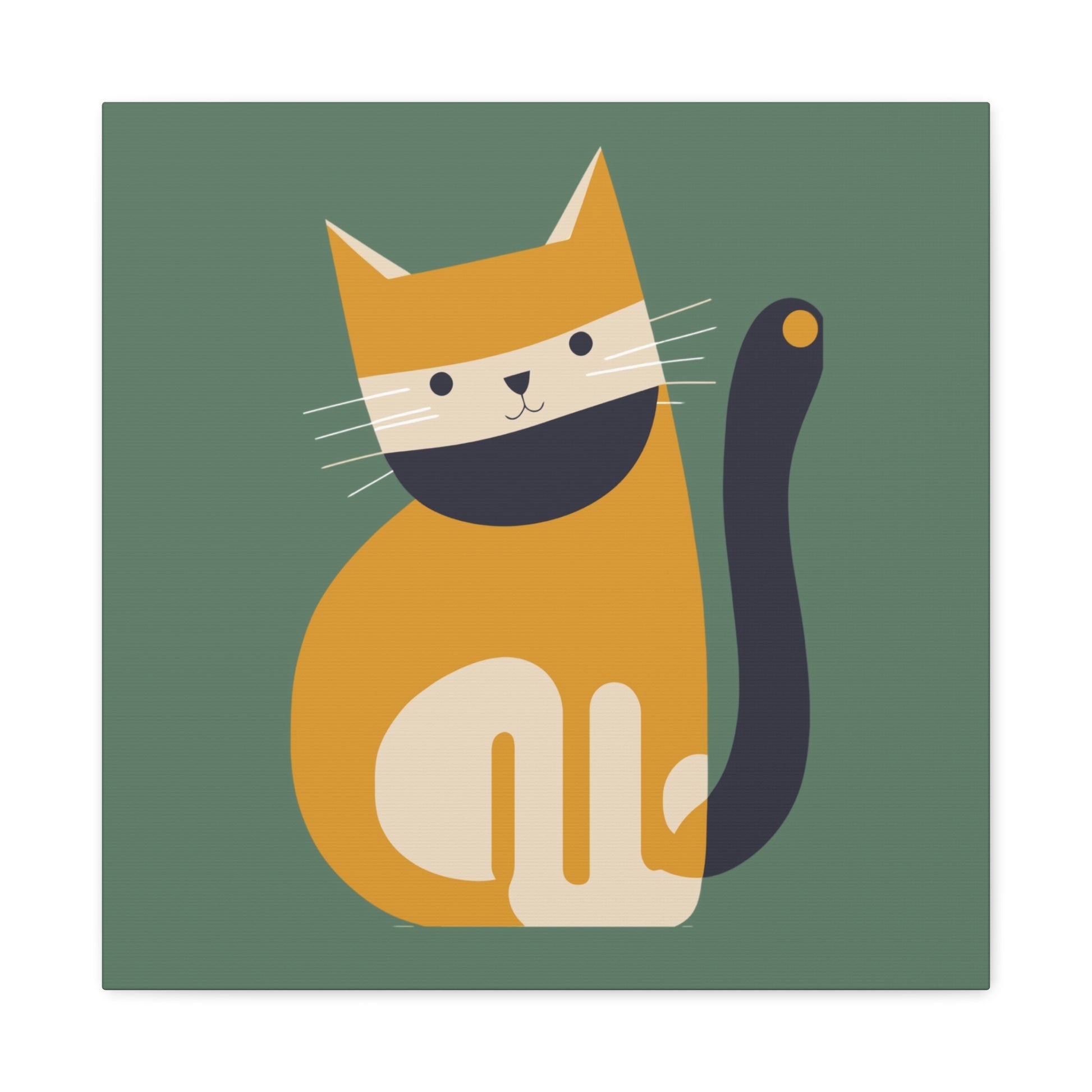 Orange Cat Canvas Wall Art Square - Canvasses