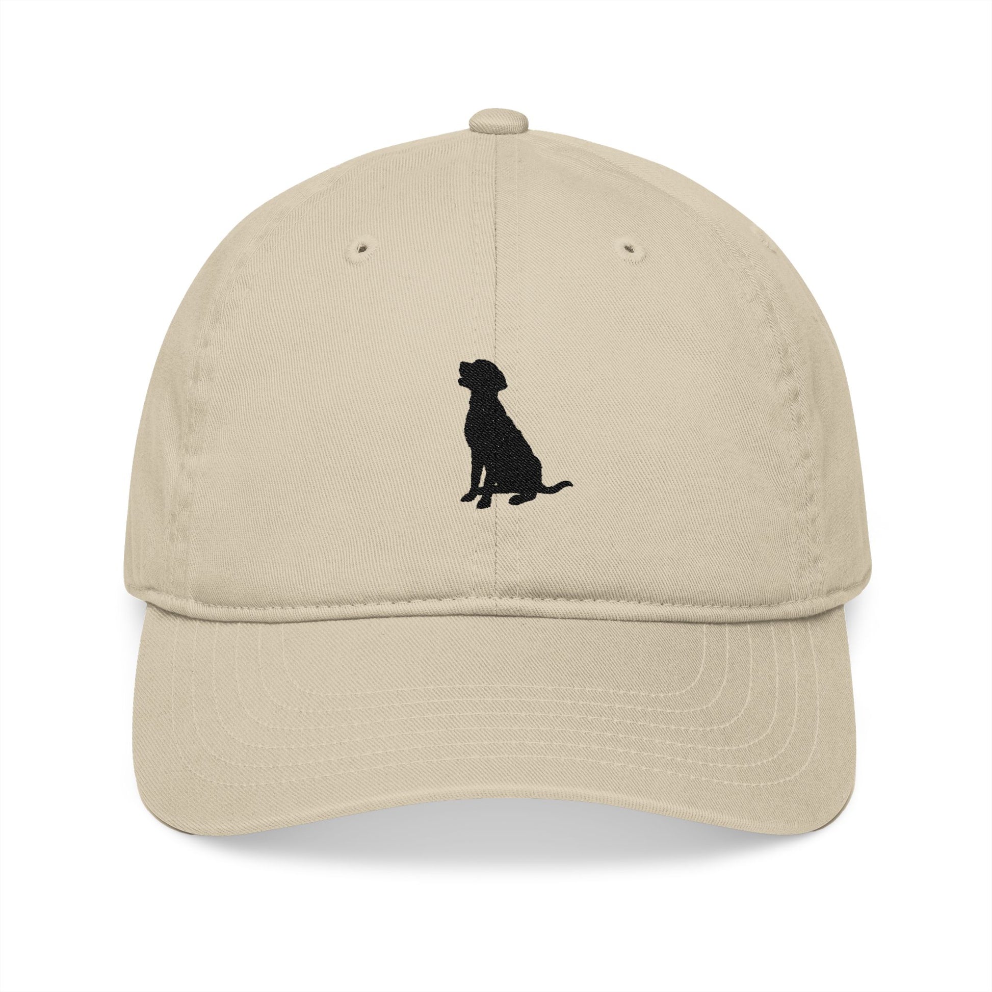 Silhouette Dog Embroidery Organic Baseball Cap - Canvasses