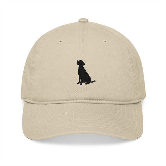 Silhouette Dog Embroidery Organic Baseball Cap - Canvasses