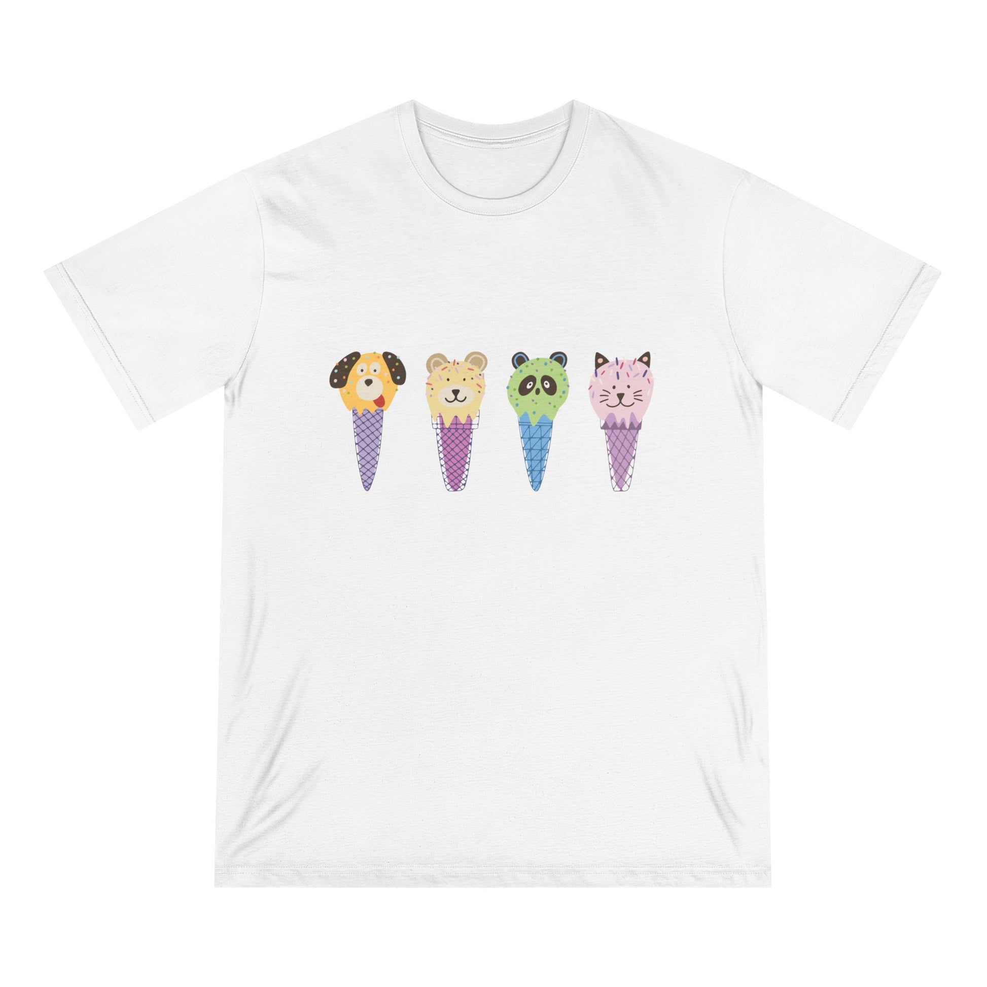 Ice Cream Animals Women 100% Organic Cotton T-Shirt - Canvasses