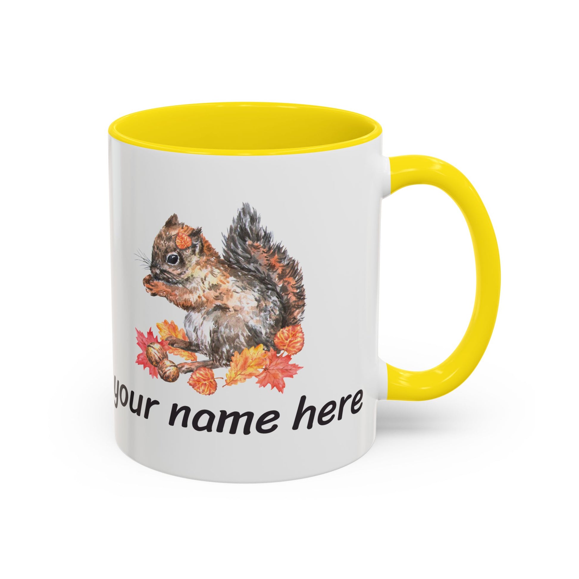 Autumn Squirrel Personalized Accent Mug - Canvasses