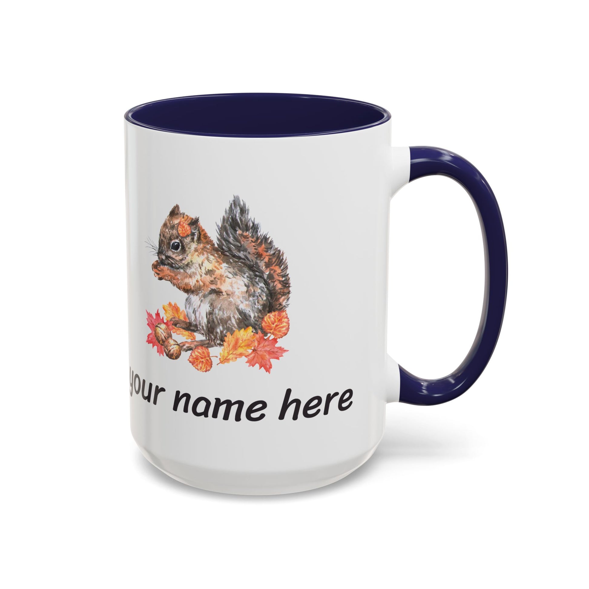 Autumn Squirrel Personalized Accent Mug - Canvasses