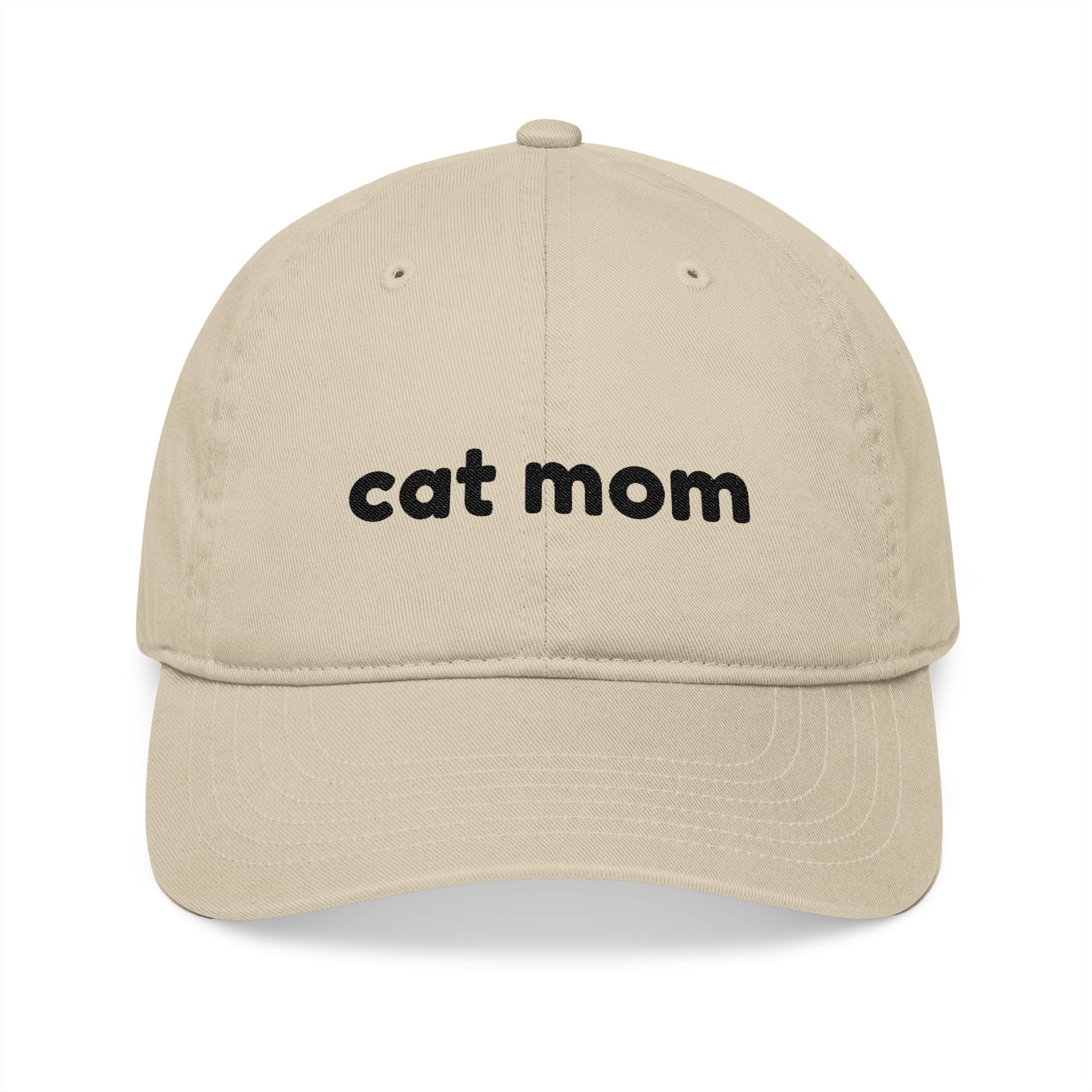 Cat Mom Embroidery Organic Baseball Cap - Canvasses