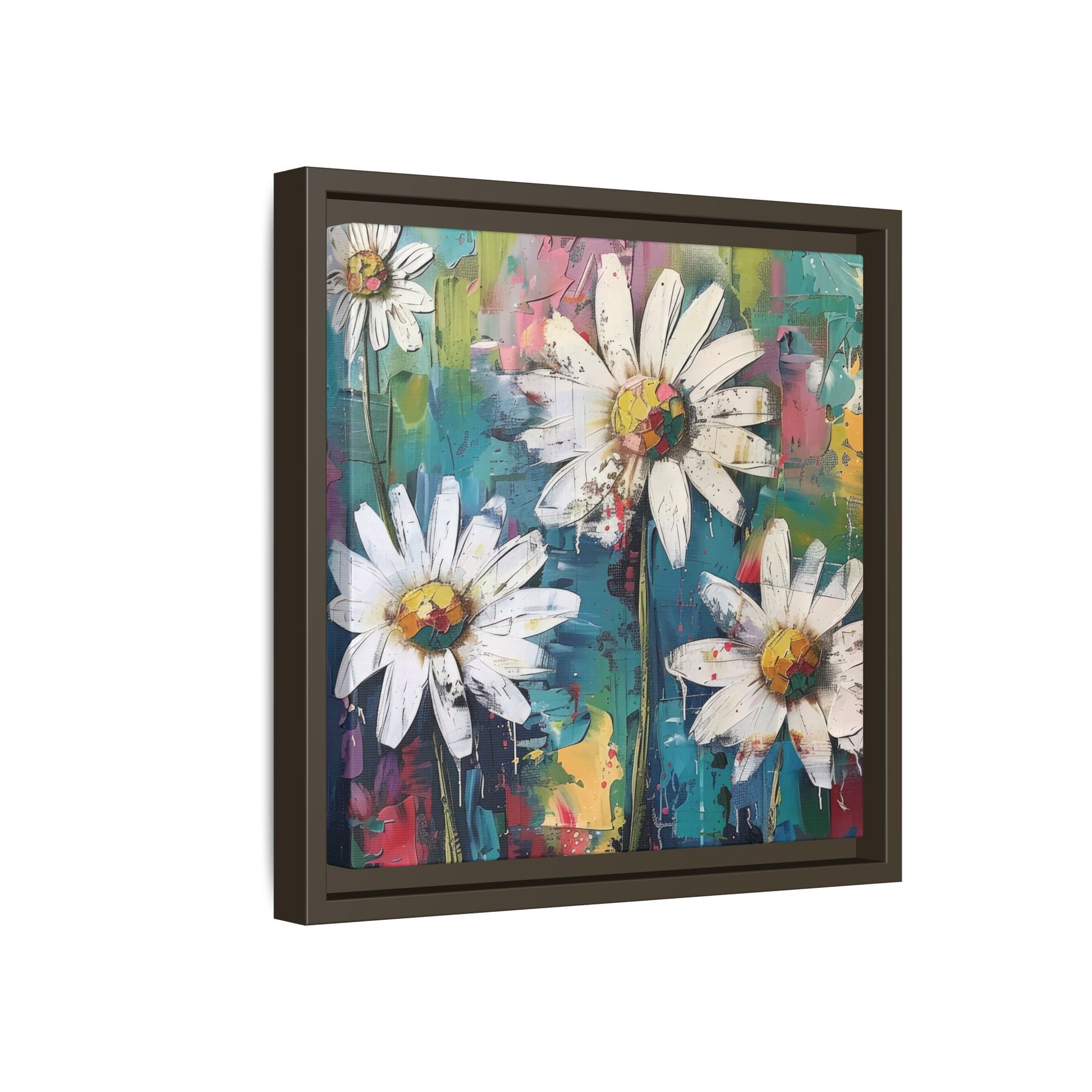 Daisy Daydreams Framed Canvas Wall Art Square - Canvasses