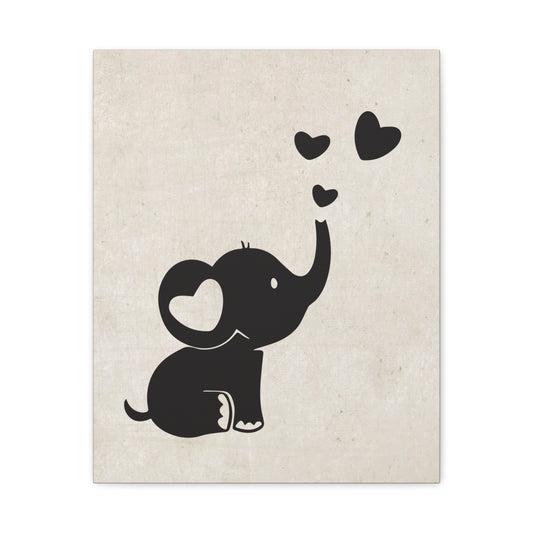 Elephant Silhouette Canvas Wall Art Vertical - Canvasses