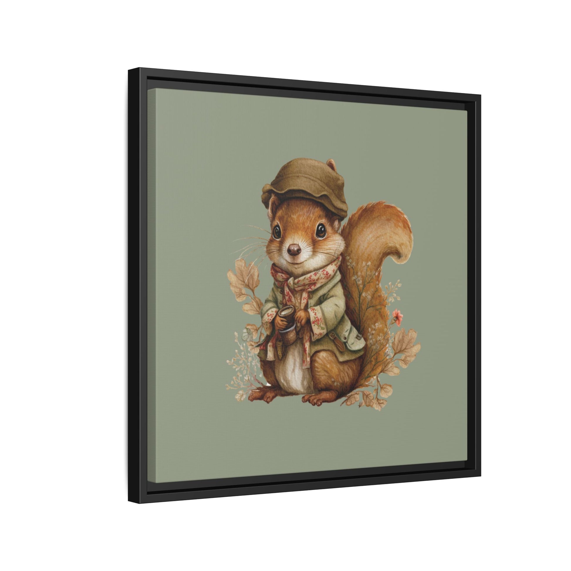 The Nut Collector Framed Canvas Wall Art Square - Canvasses