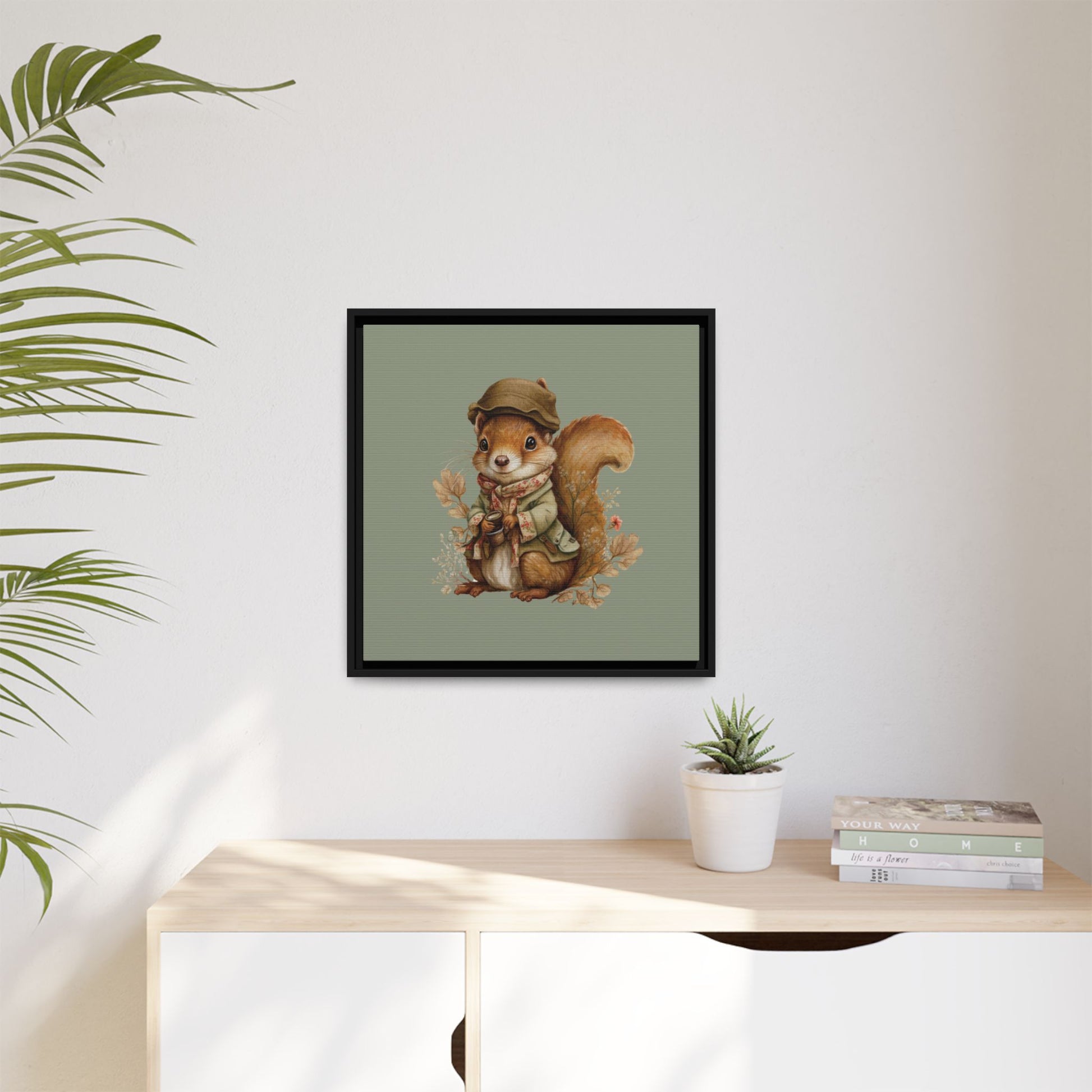 The Nut Collector Framed Canvas Wall Art Square - Canvasses