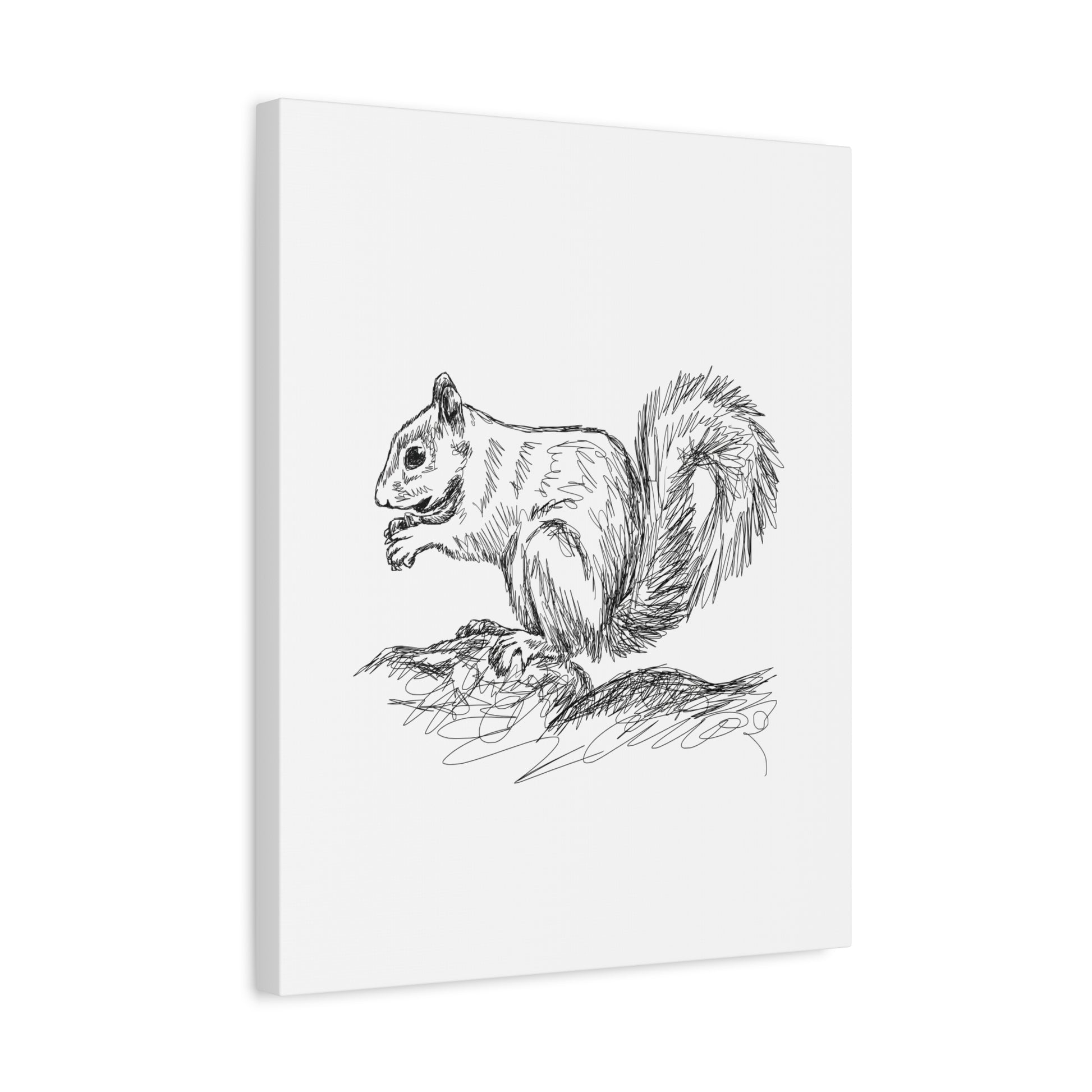 Squirrel Sketch Canvas Wall Art Vertical - Canvasses