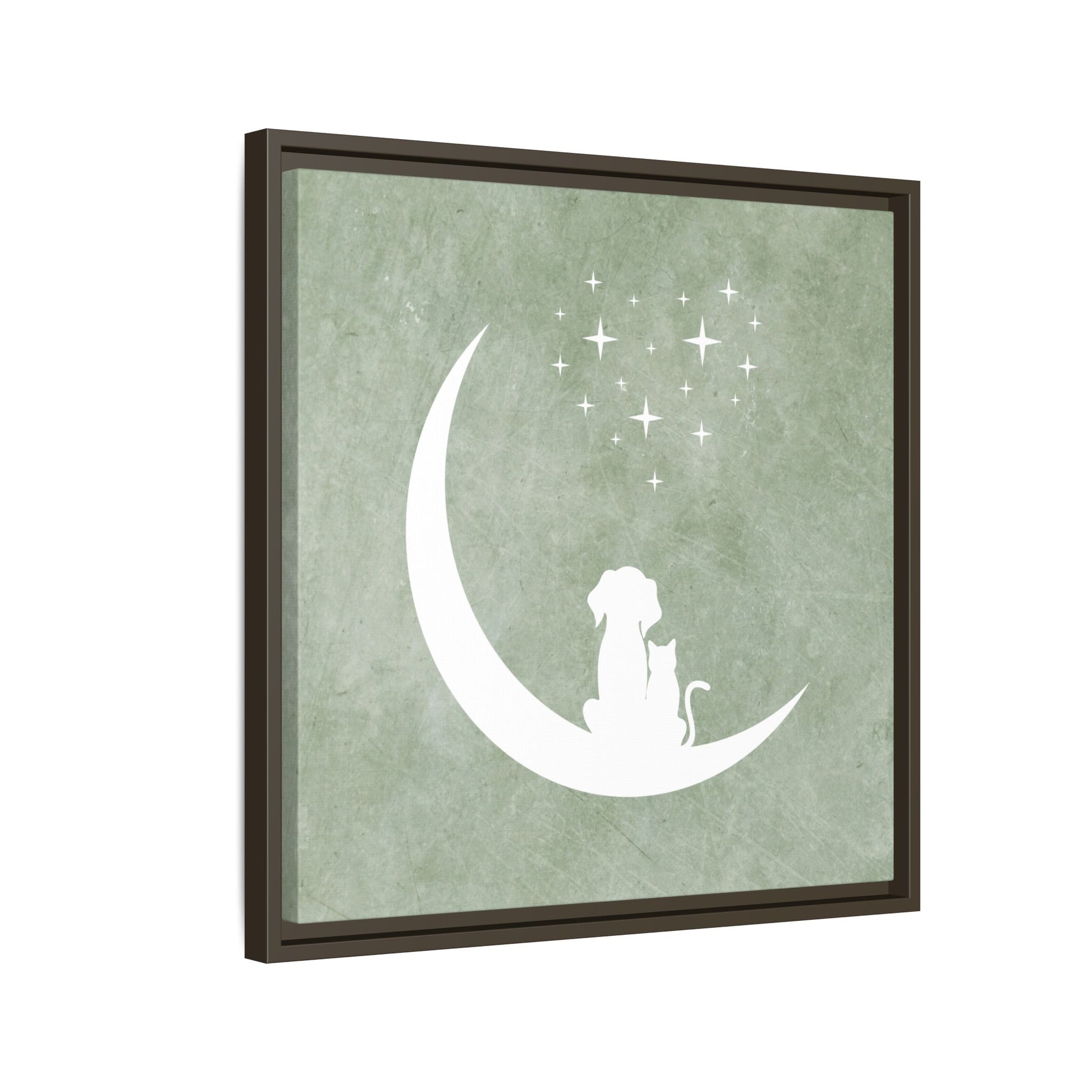 Moonlit Friends Framed Canvas Wall Art Square - Canvasses