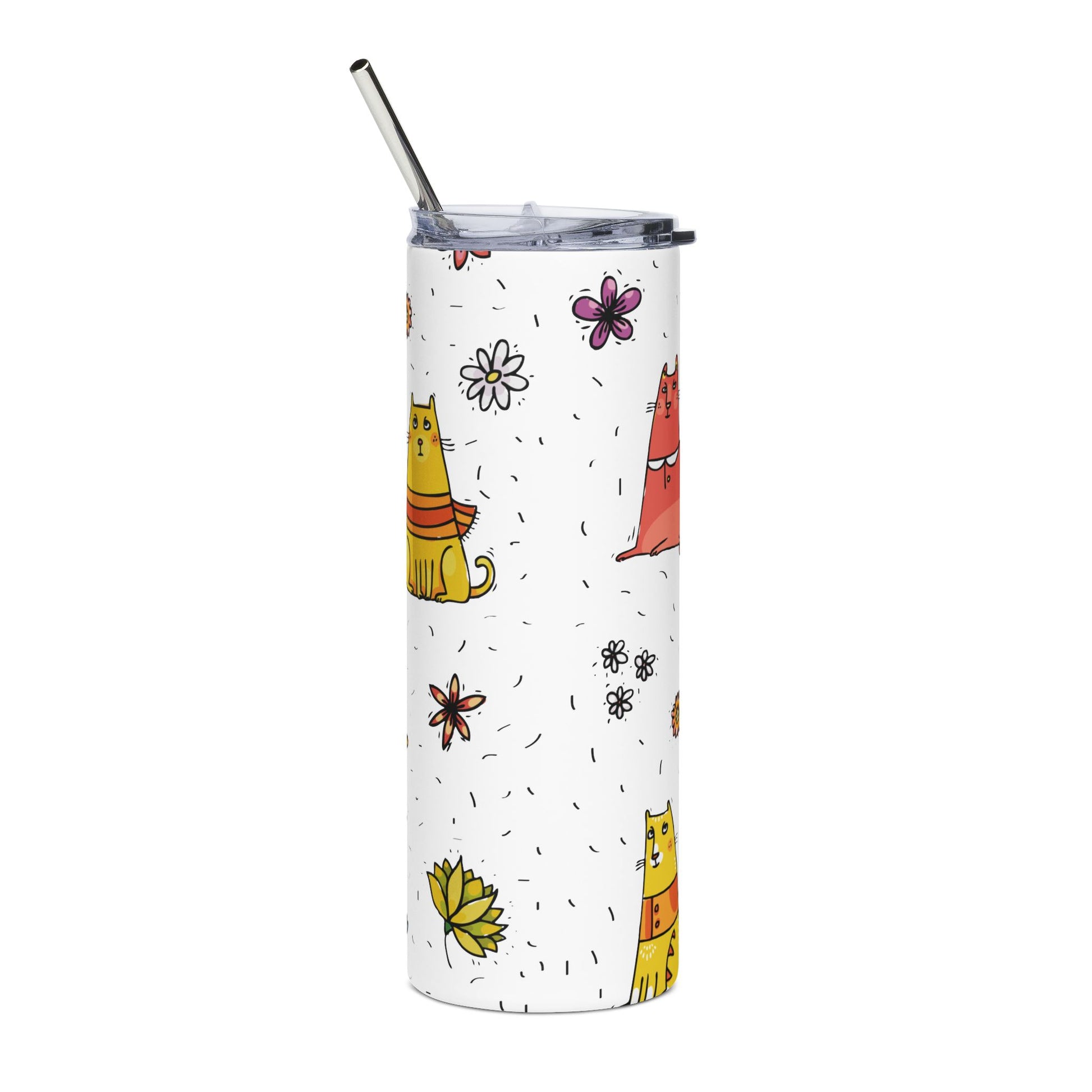 Whimsy Cats 20 oz Skinny Tumbler - Canvasses