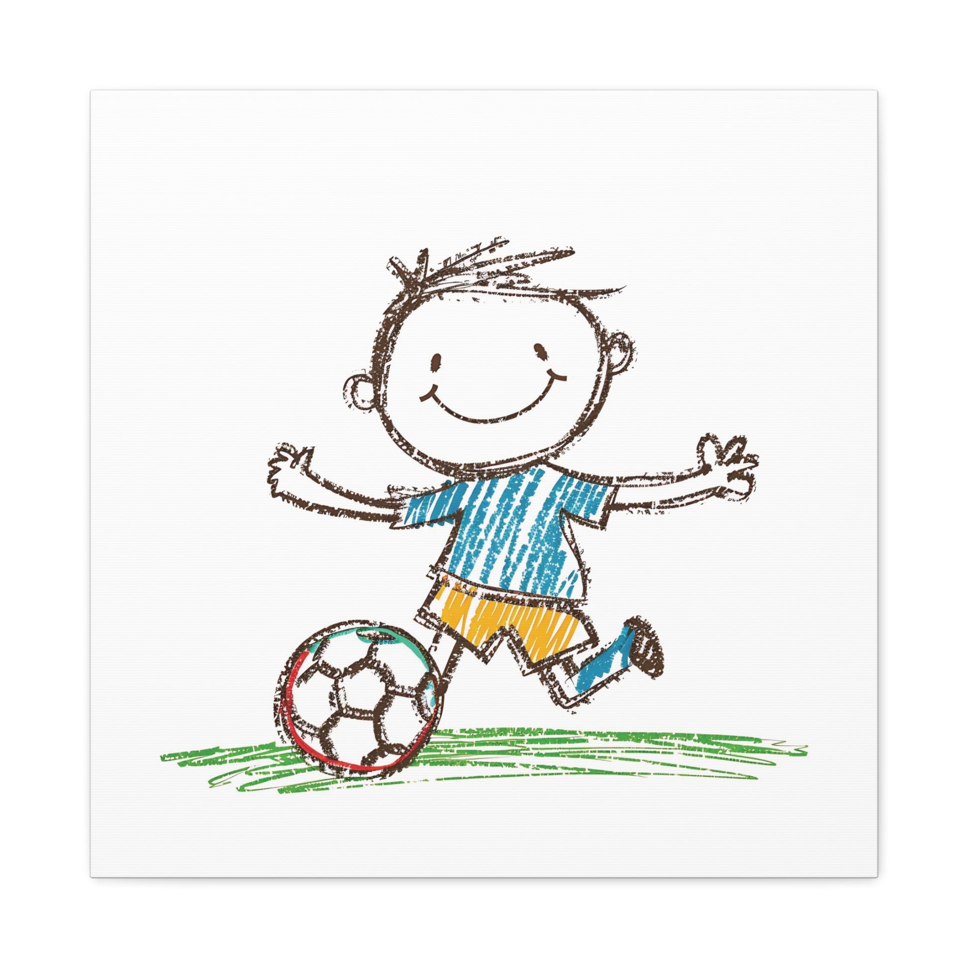 Soccer Kid Canvas Wall Art Square - Canvasses