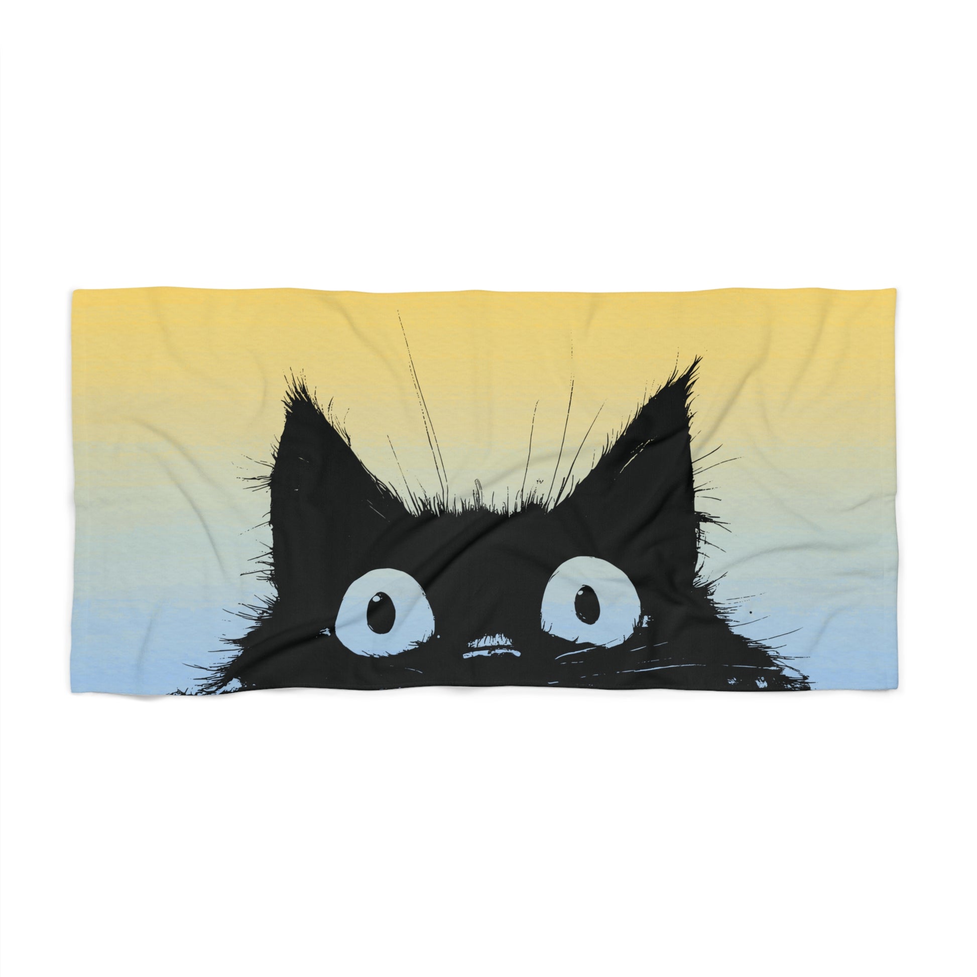 Peekaboo Cat Sunset Oversized Beach Towel - Canvasses