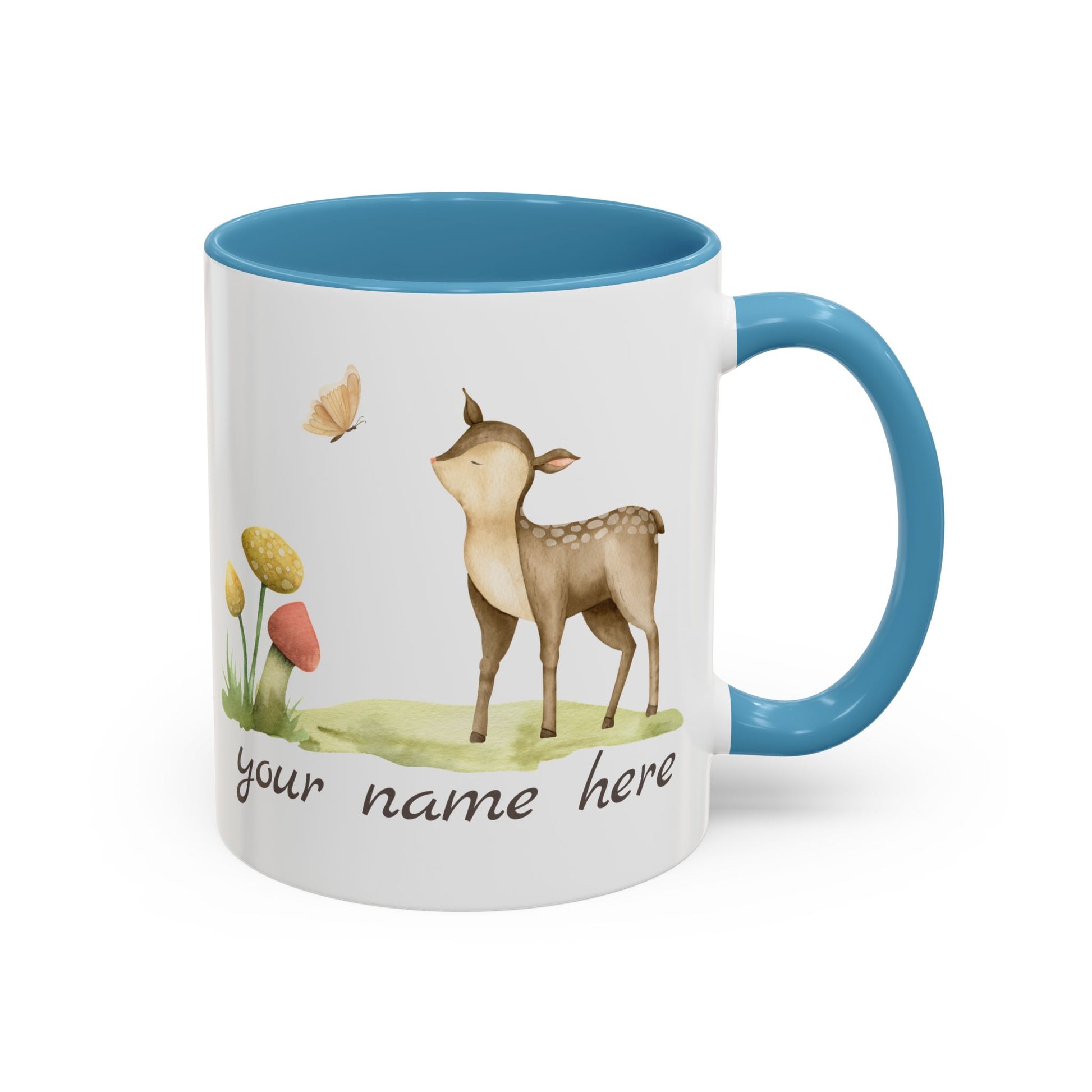 Watercolor Deer Personalized Accent Mug - Canvasses