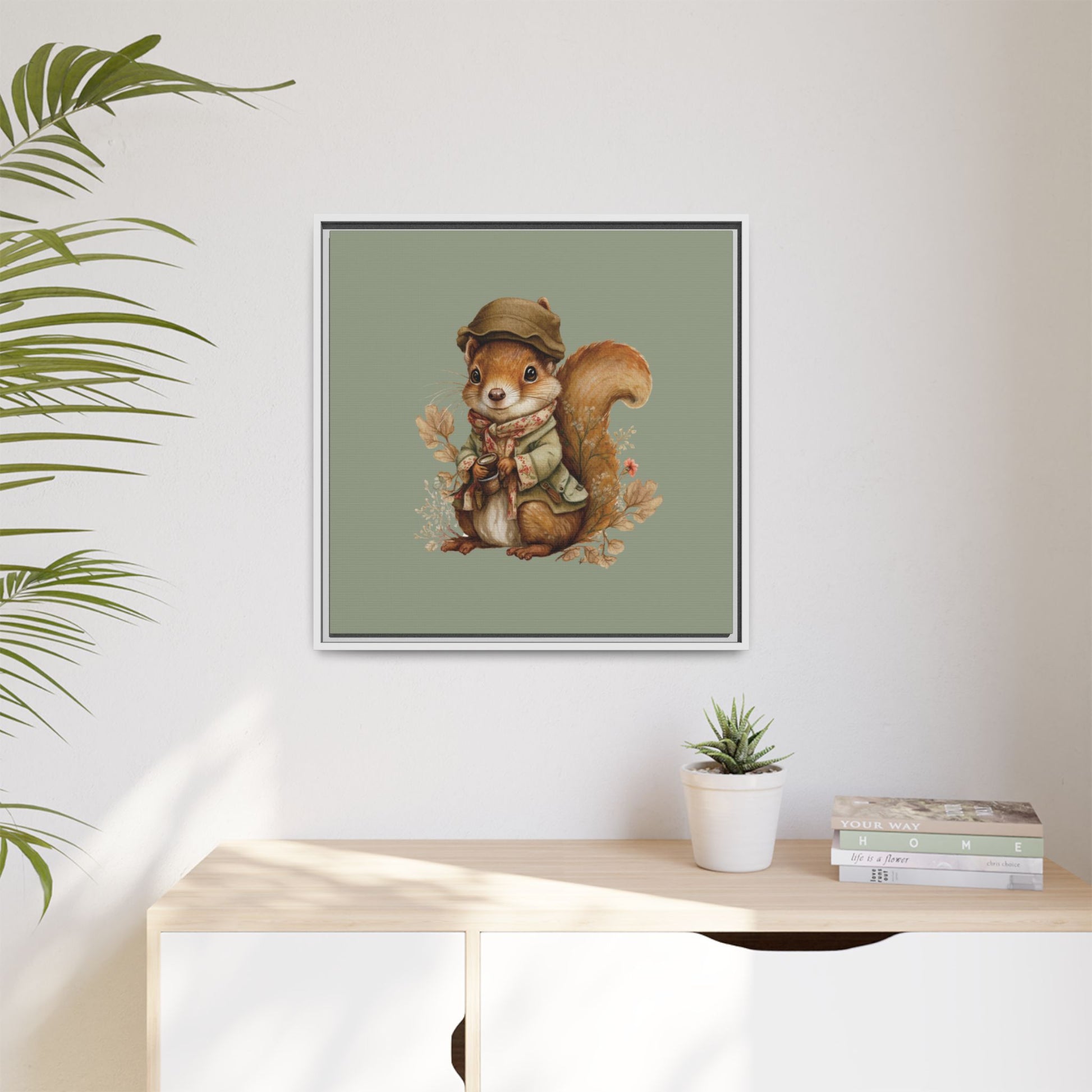 The Nut Collector Framed Canvas Wall Art Square - Canvasses