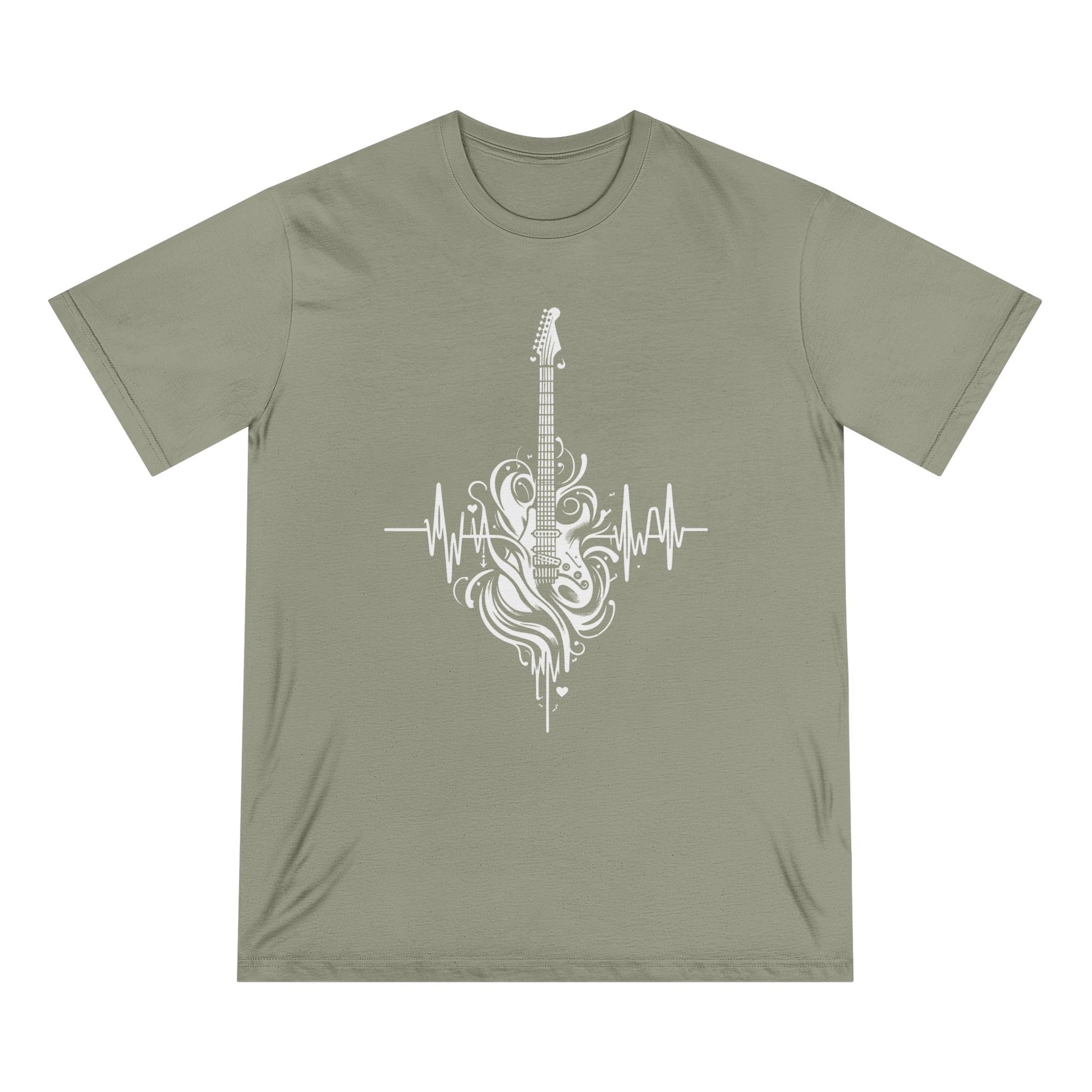 Guitar Heartbeat Men 100% Organic Cotton Staple T-Shirt - Canvasses