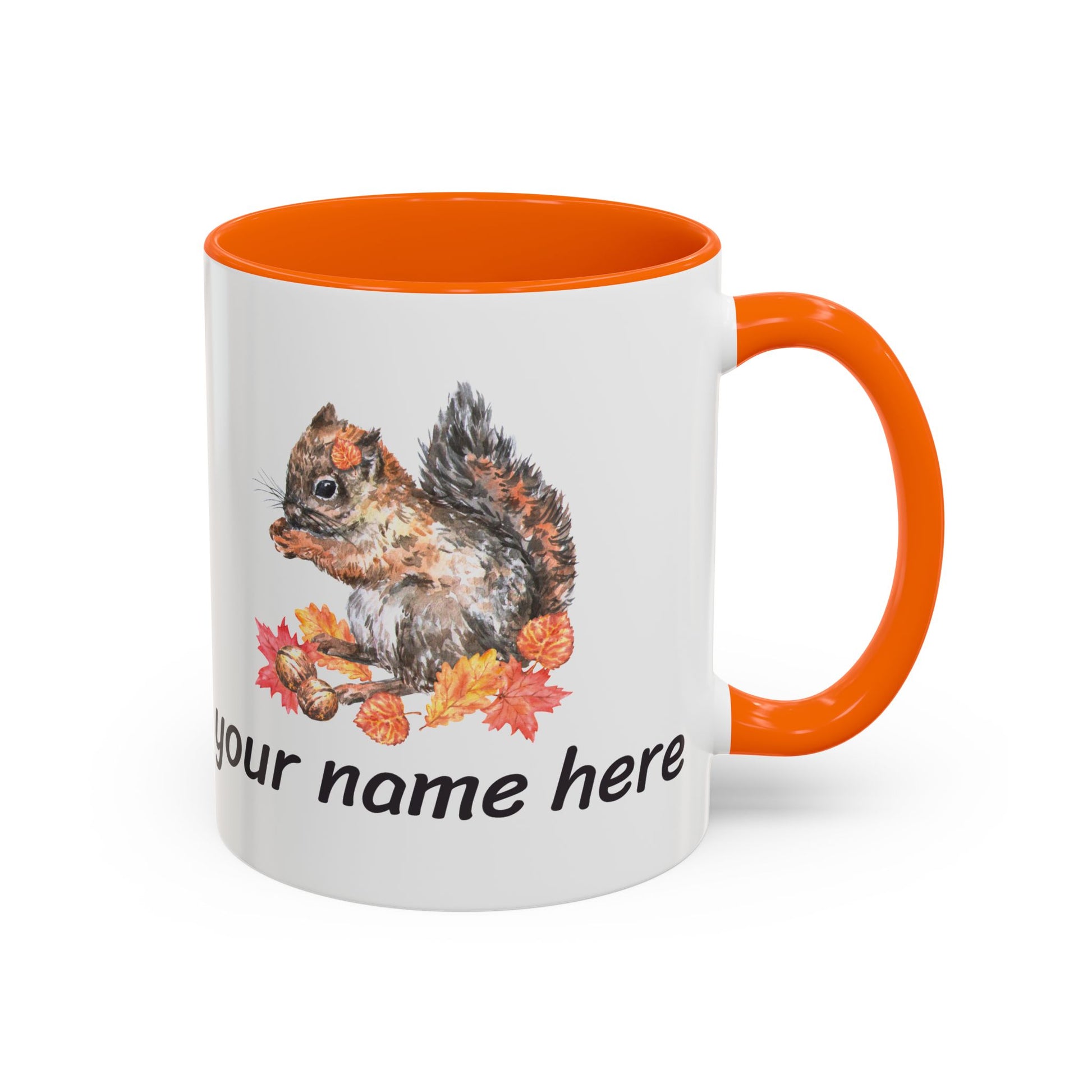 Autumn Squirrel Personalized Accent Mug - Canvasses