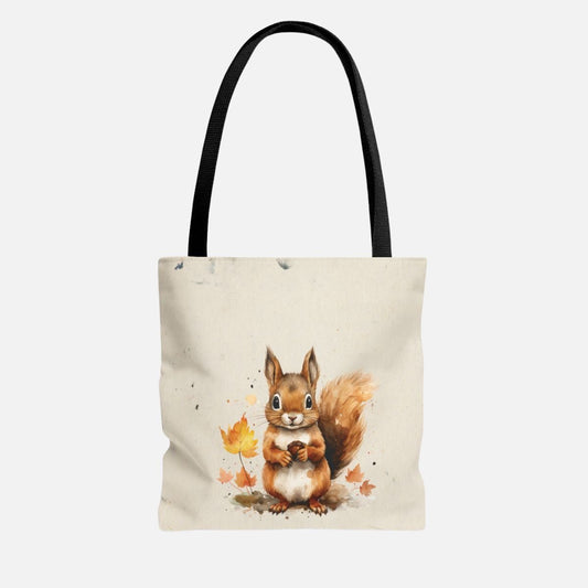 Watercolor Woodland Squirrel Tote Bag - Canvasses