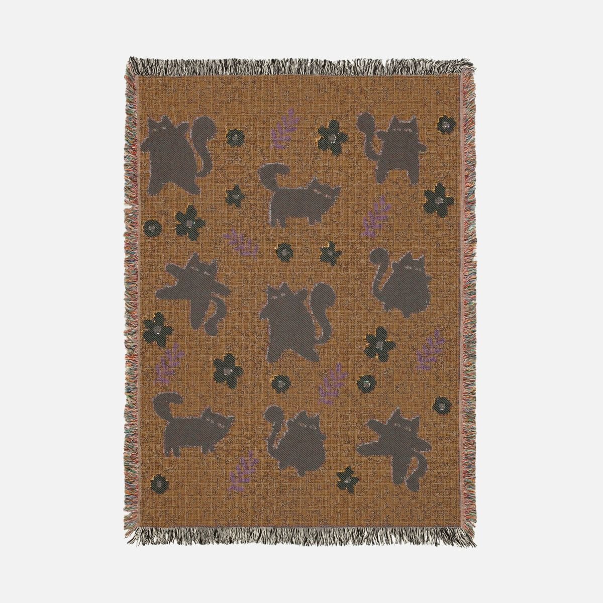 Silly Cat 100% Cotton Woven Blanket - Canvasses