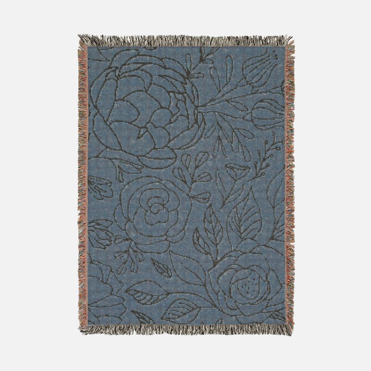 Terra Cotta Rose 100% Cotton Woven Blanket - Canvasses
