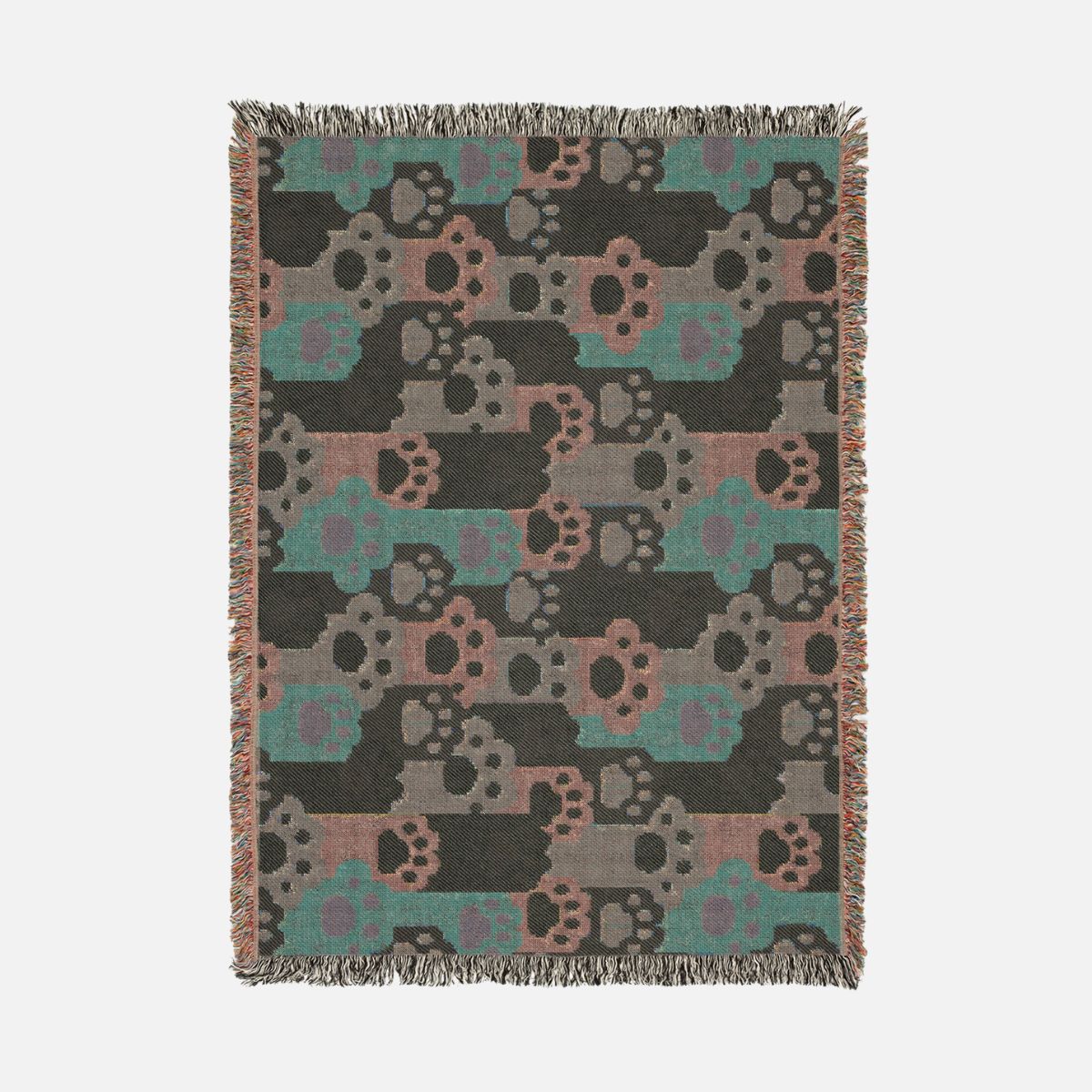 Cat Paws 100% Cotton Woven Blanket - Canvasses