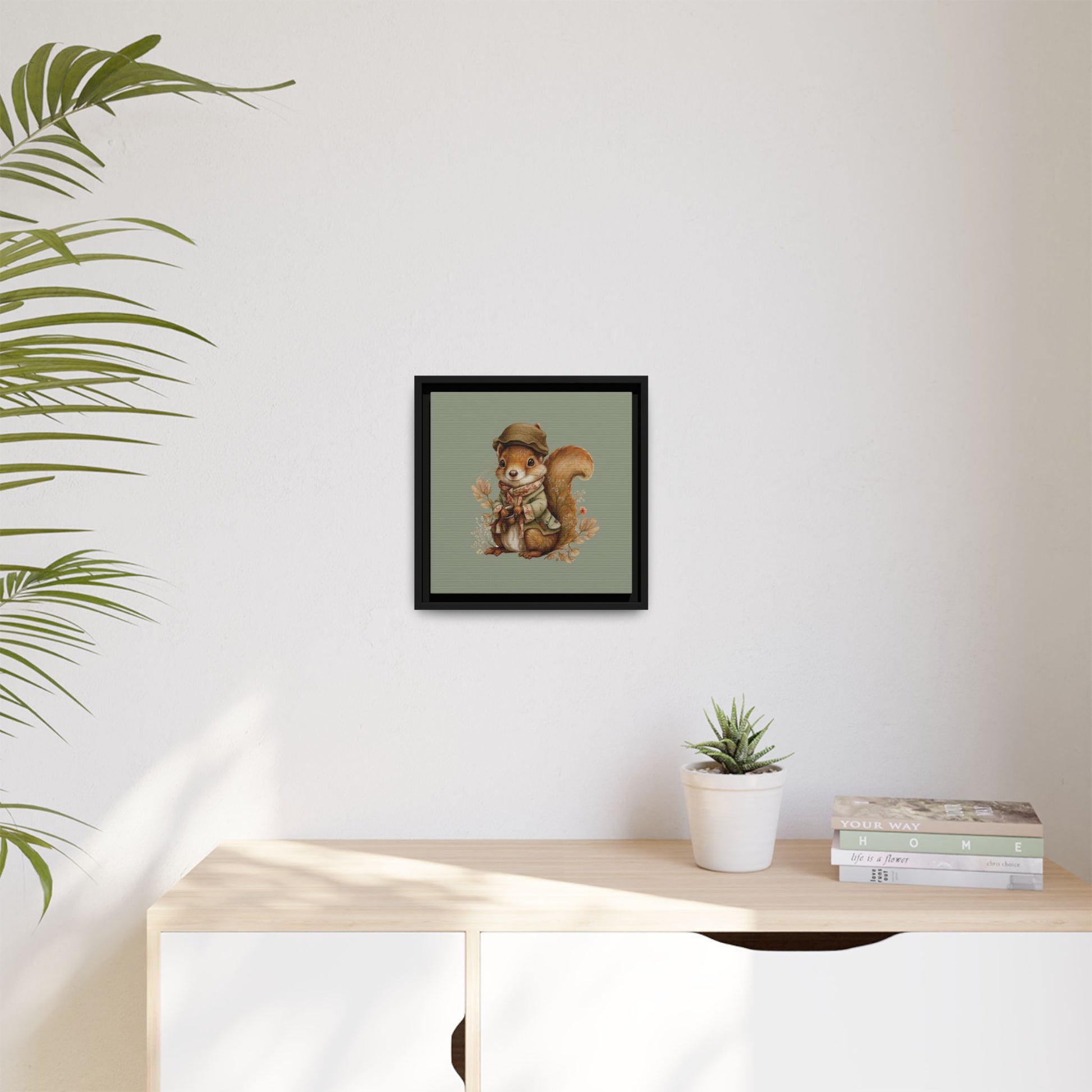 The Nut Collector Framed Canvas Wall Art Square - Canvasses