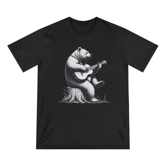 Guitar Bear Men 100% Organic Cotton Staple T-Shirt - Canvasses
