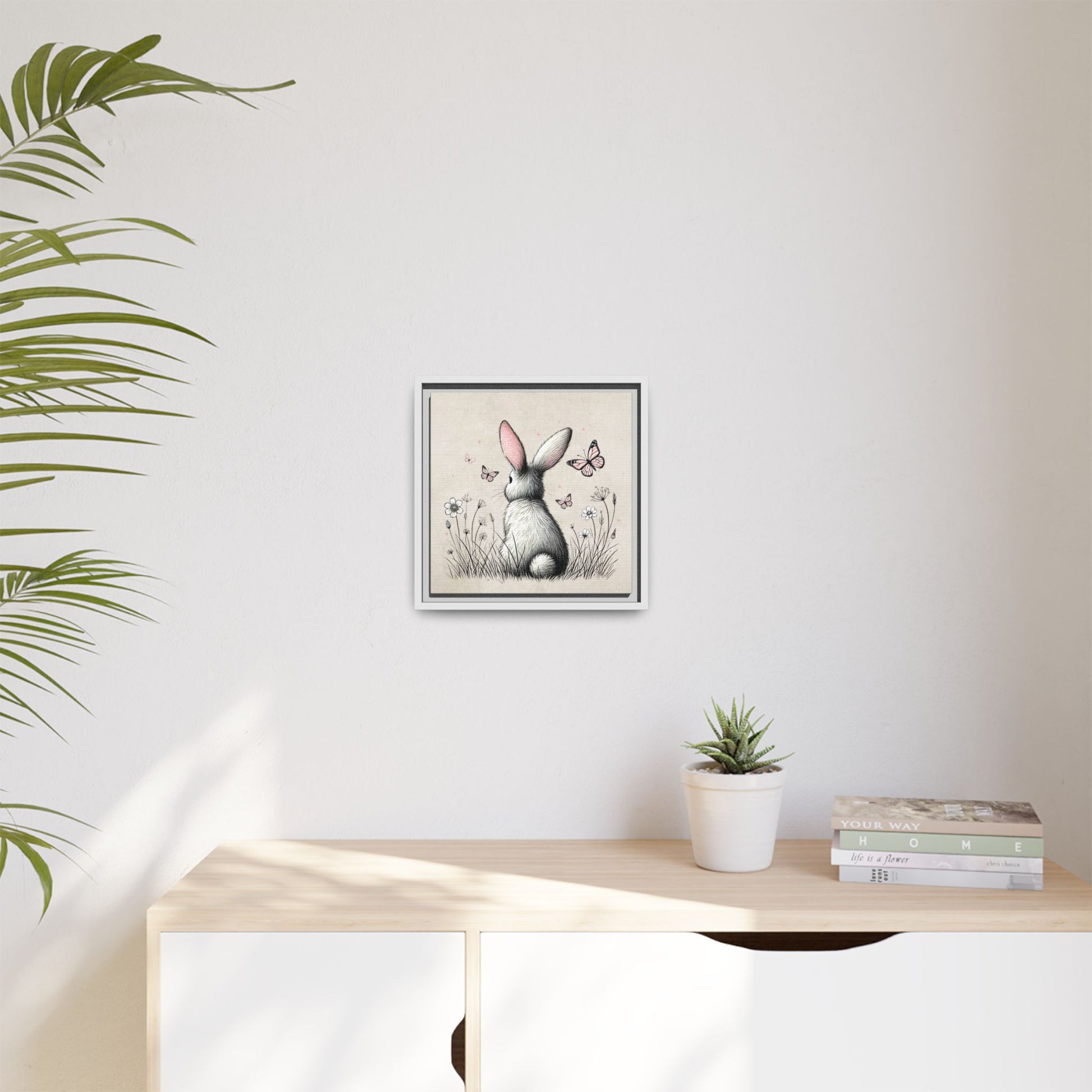 Bunny Playground Framed Canvas Wall Art Square - Canvasses